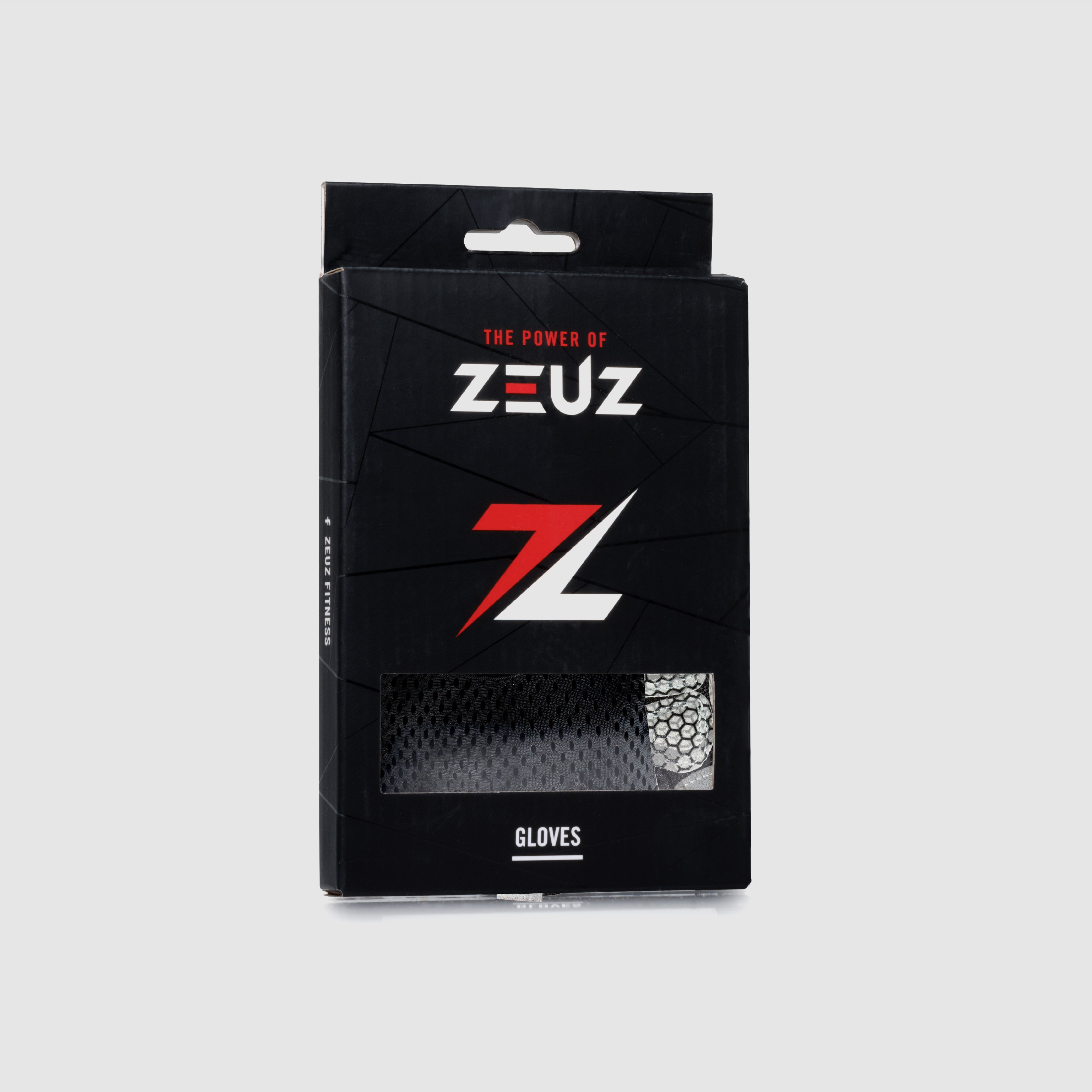 Guantes de fitness ZEUZ de mano completa, grises y negros