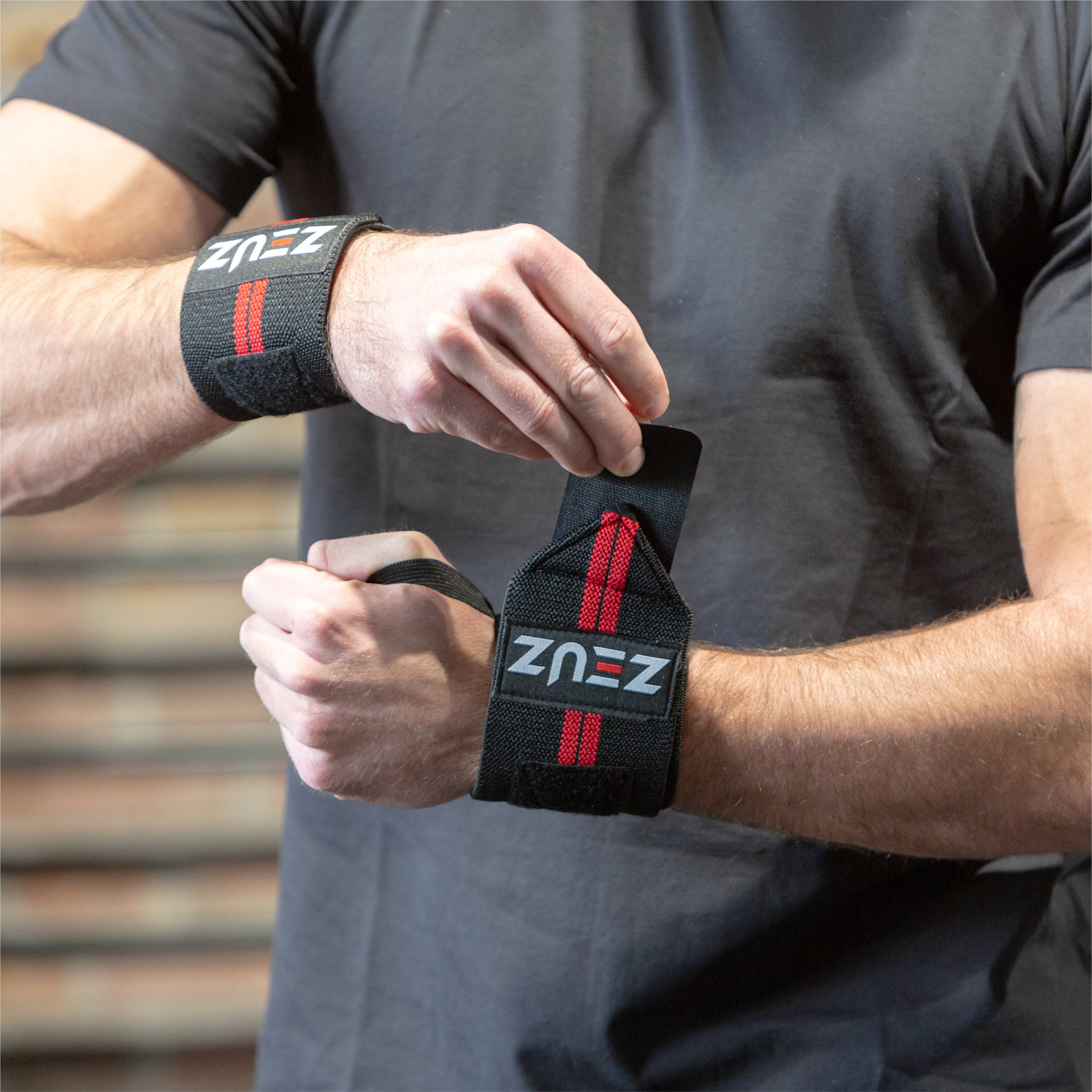 ZEUZ 1 Stück Armband-Handgelenk-Wrap-Schwarz-Rot