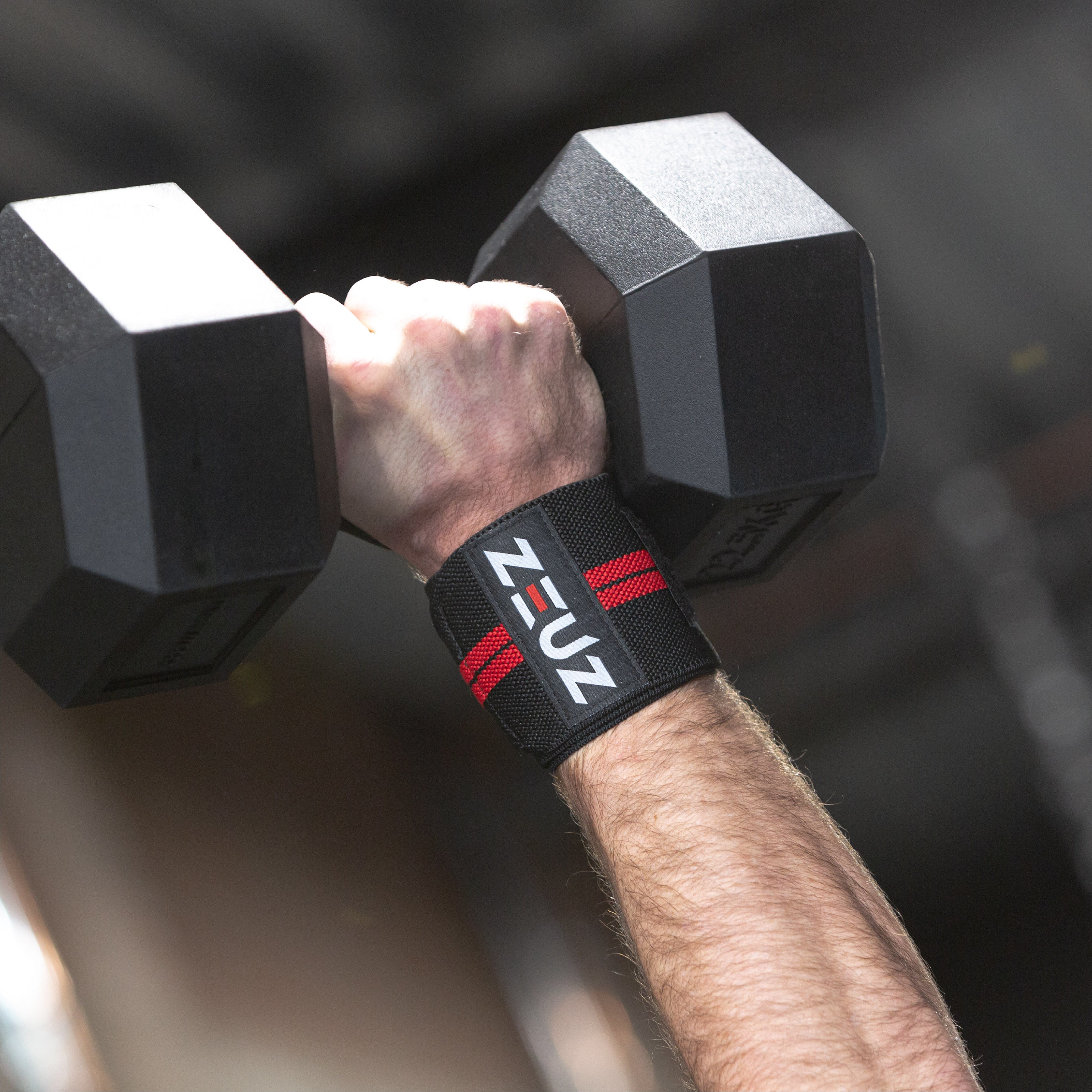 ZEUZ 1 Piece Wristband-Poignet-Noir-rouge