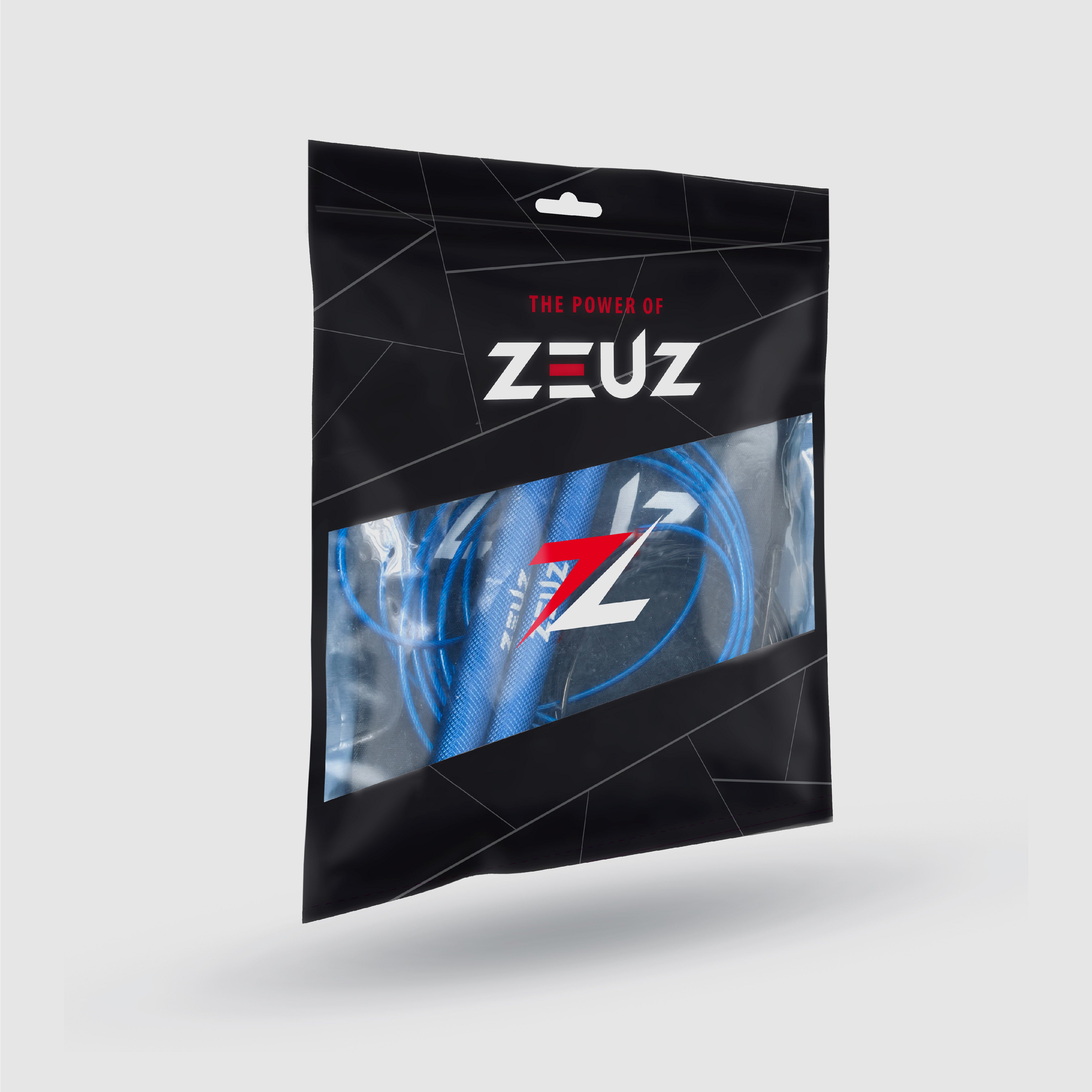 ZEUZ Professioneel Springtouw blauw in verpakking – compacte set voor intensieve workouts