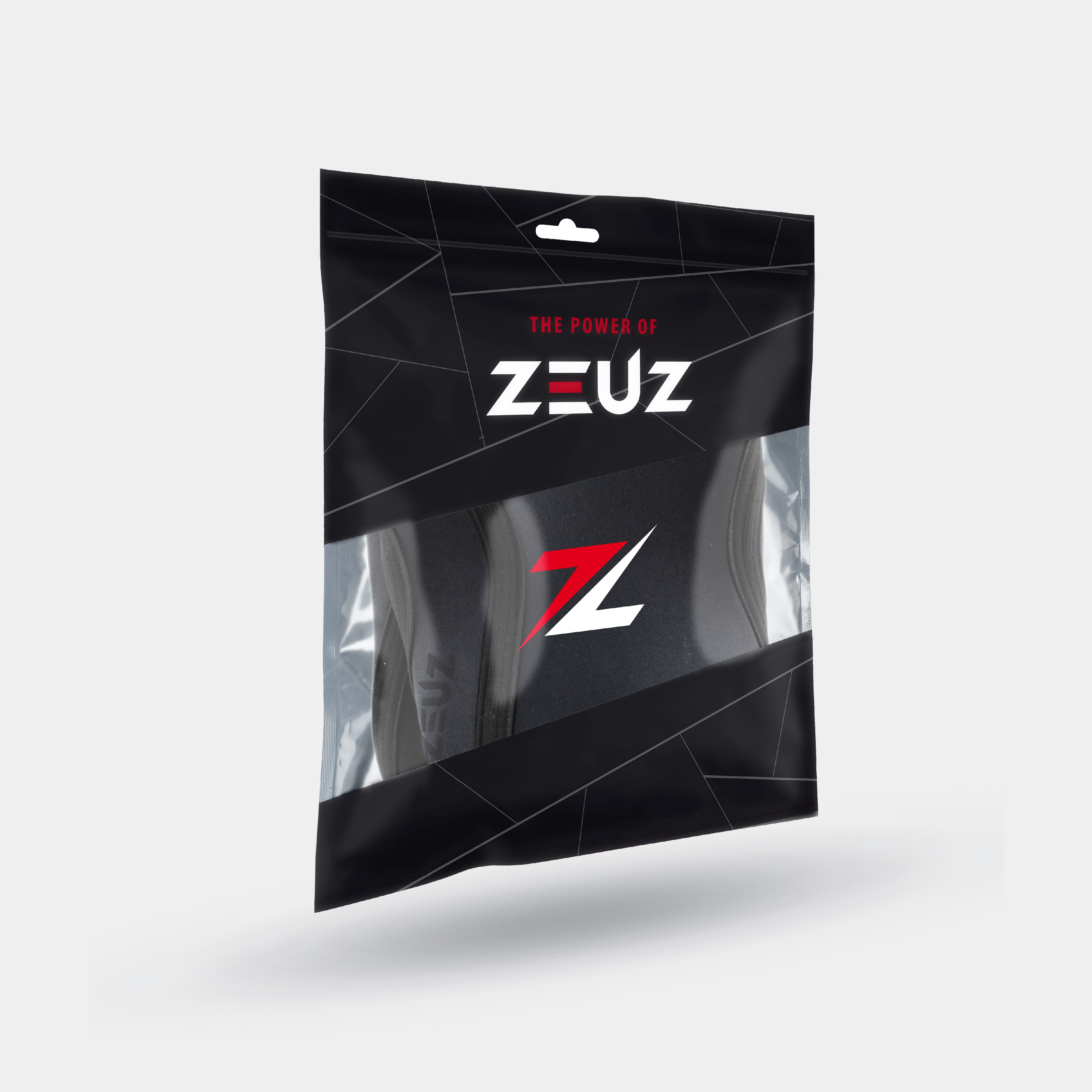 All Black ZEUZ Knee Sleeves in opbergzak – set van 2 compressie kniebanden met draagtas