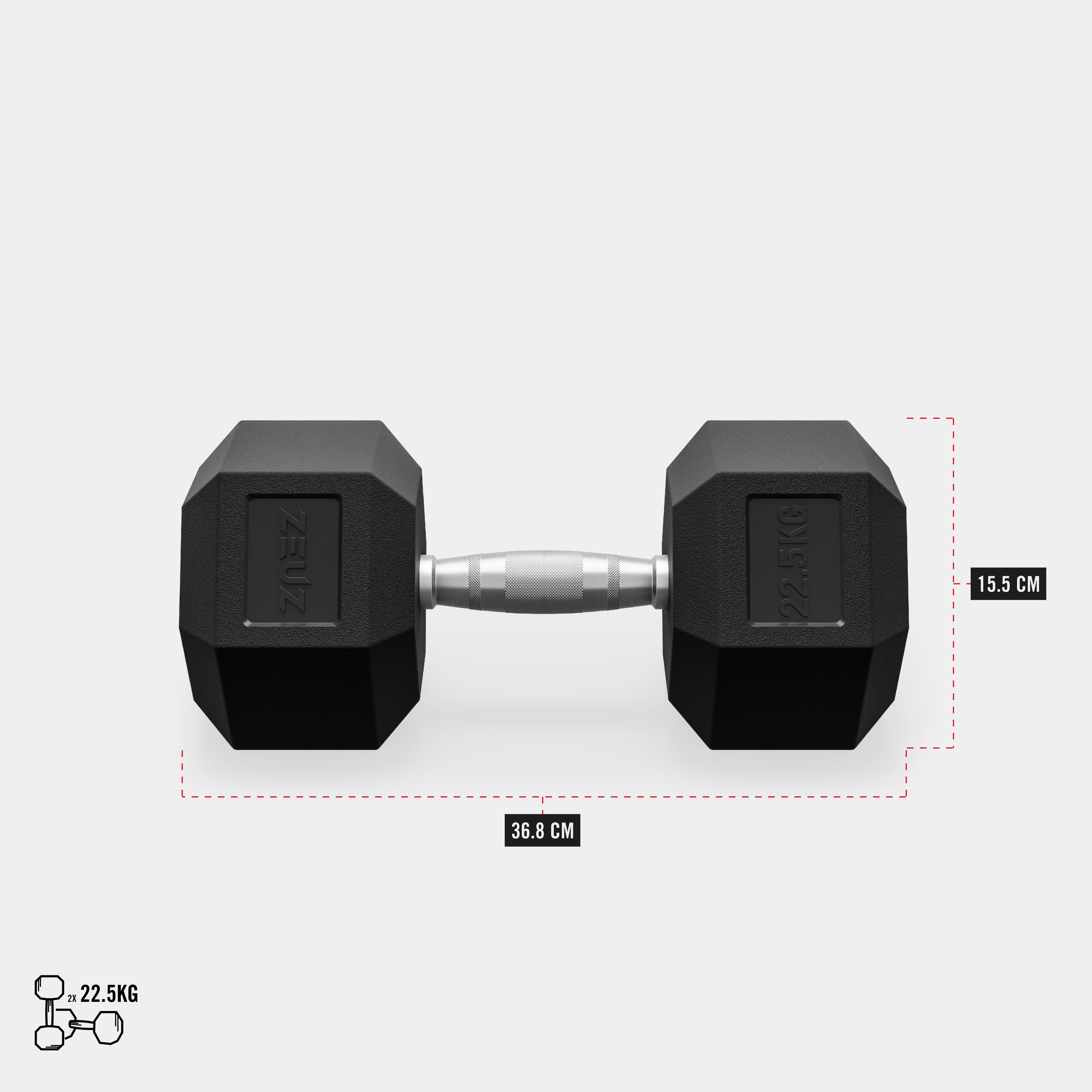ZEUZ Dumbbell Rek Incl. Hexagon Dumbbells