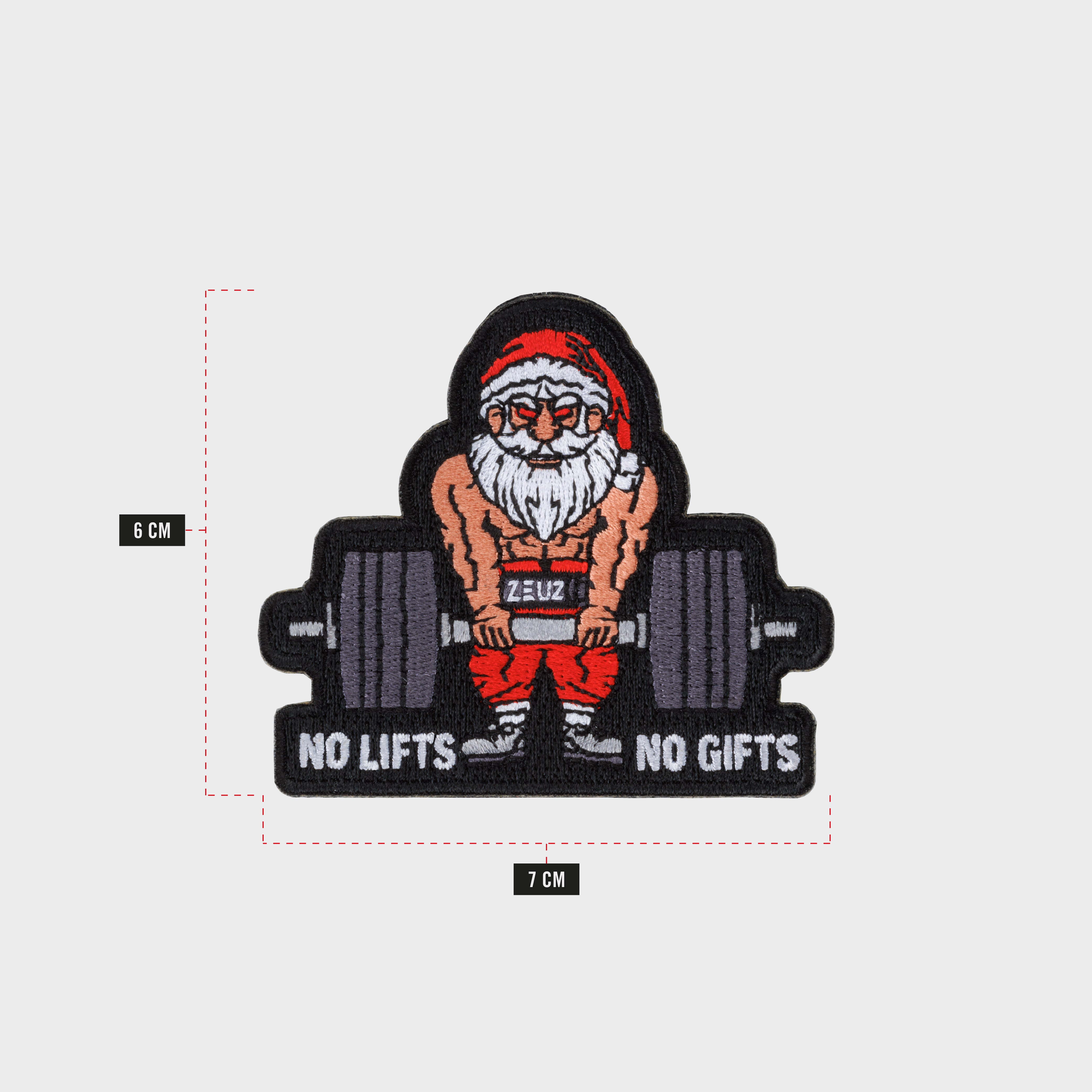 ZEUZ Nessun ascensore Nessun regalo Toppa di Babbo Natale