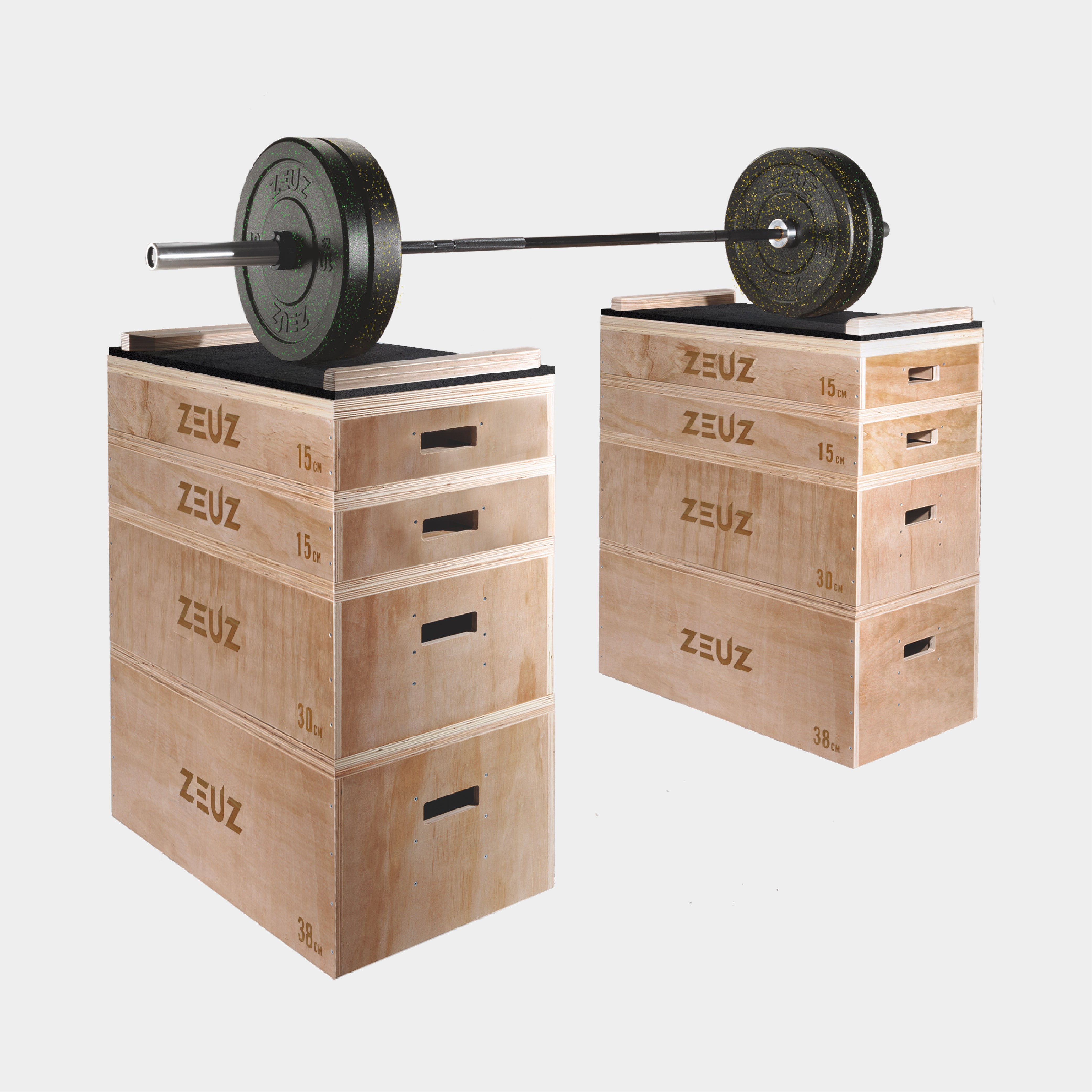 ZEUZ Holz stapelbare Ruck blöcke Set-Blöcke-Für Gewichtheben, Fitness & Weightlifting-98 CM High