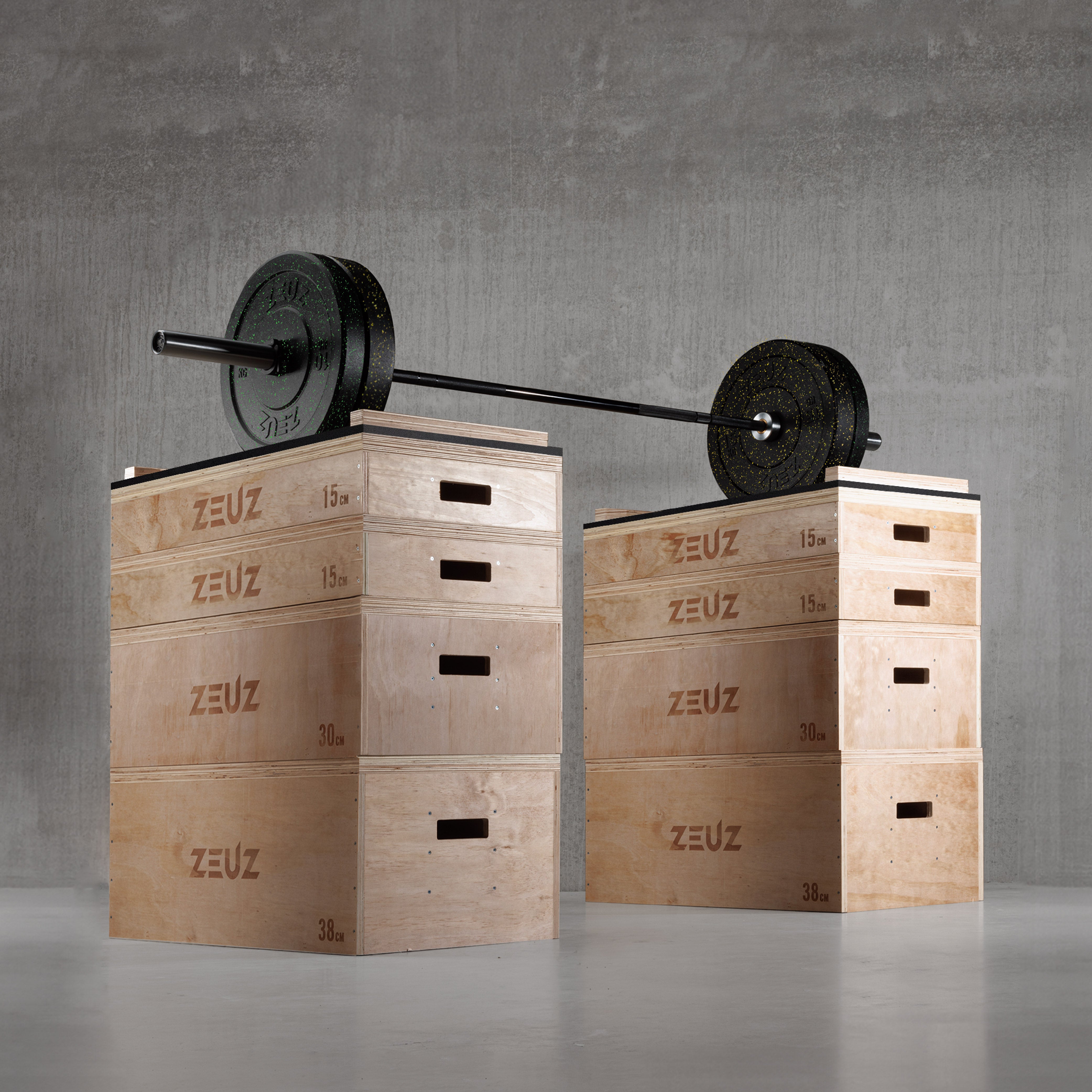 ZEUZ Holz stapelbare Ruck blöcke Set-Blöcke-Für Gewichtheben, Fitness & Weightlifting-98 CM High