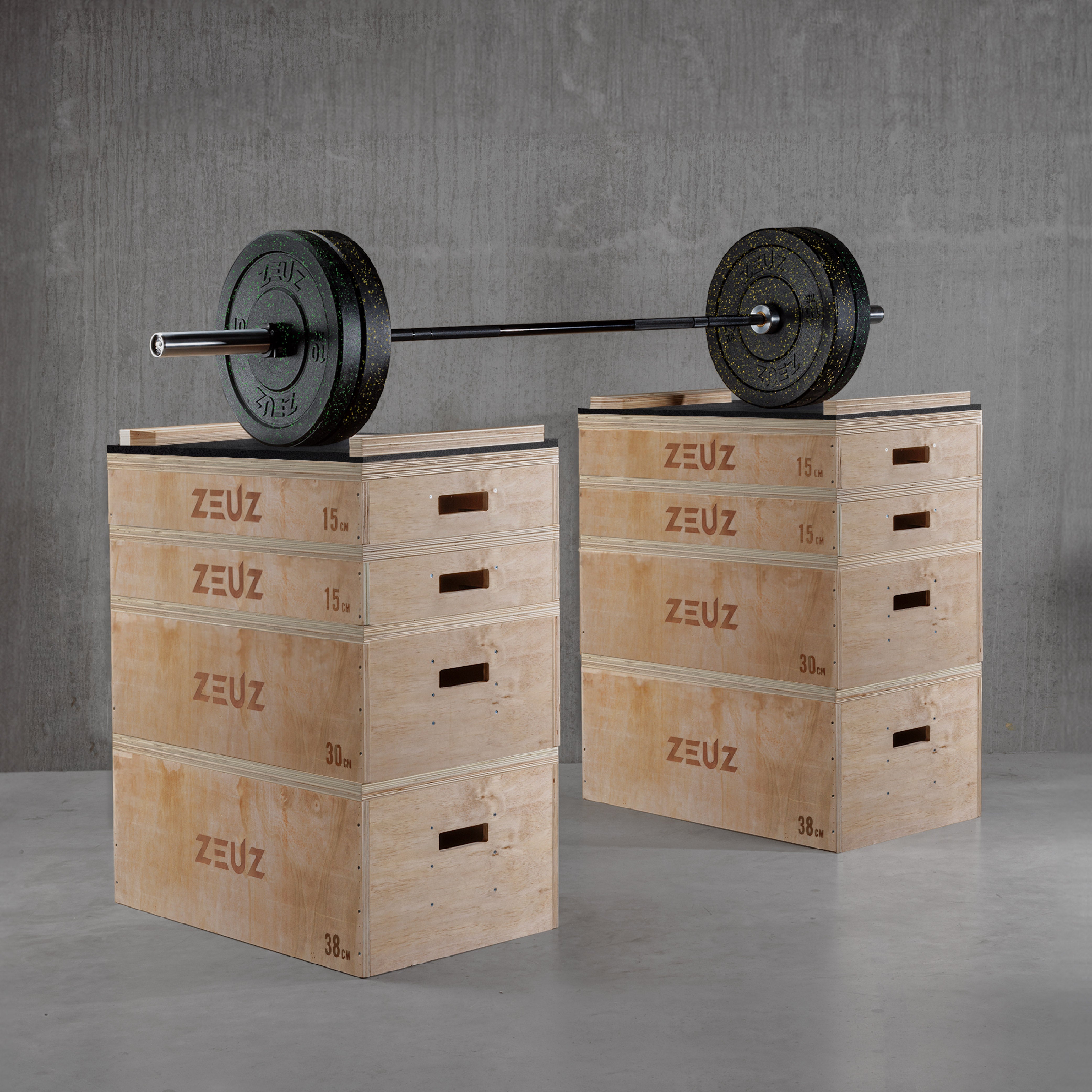 ZEUZ Holz stapelbare Ruck blöcke Set-Blöcke-Für Gewichtheben, Fitness & Weightlifting-98 CM High