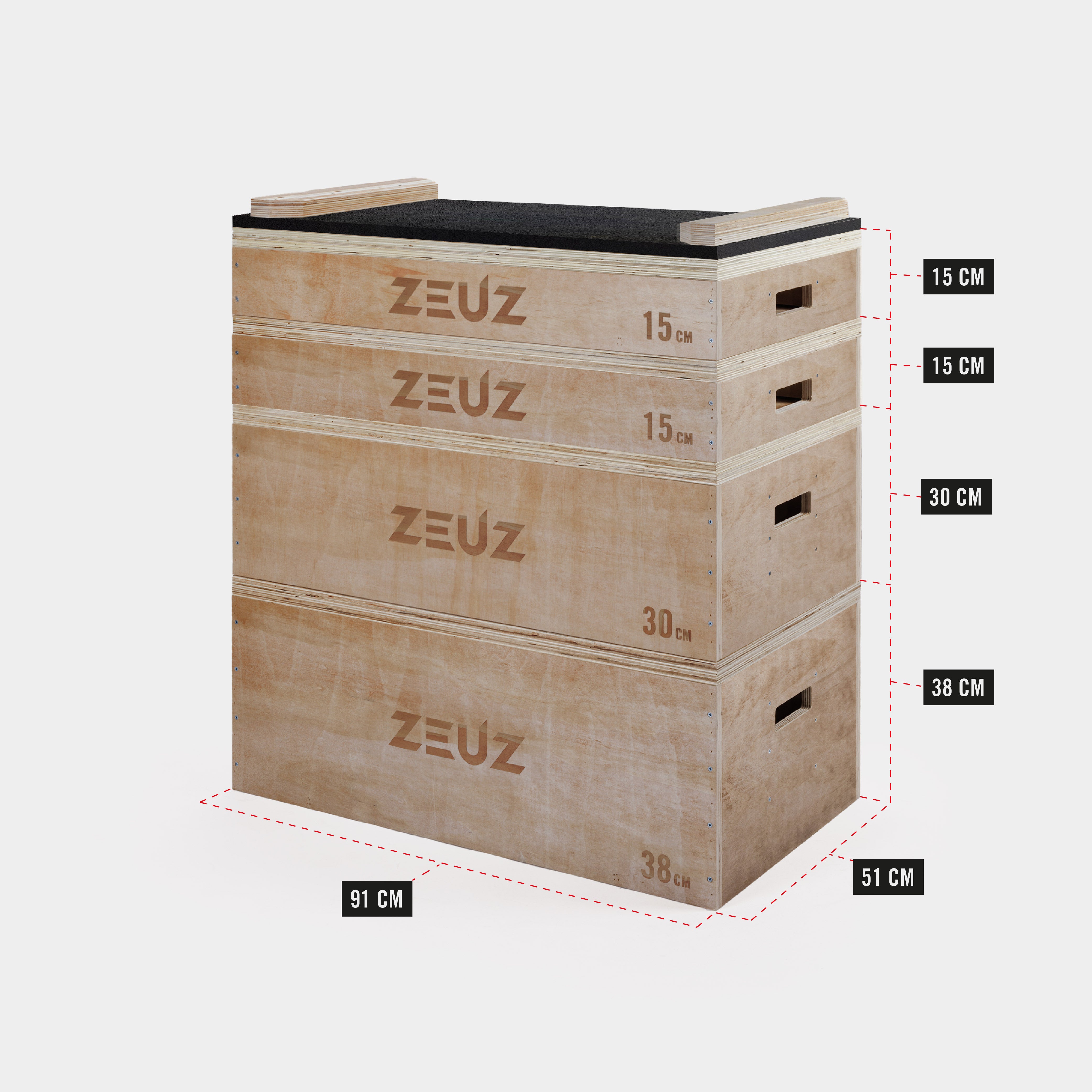 ZEUZ Holz stapelbare Ruck blöcke Set-Blöcke-Für Gewichtheben, Fitness & Weightlifting-98 CM High