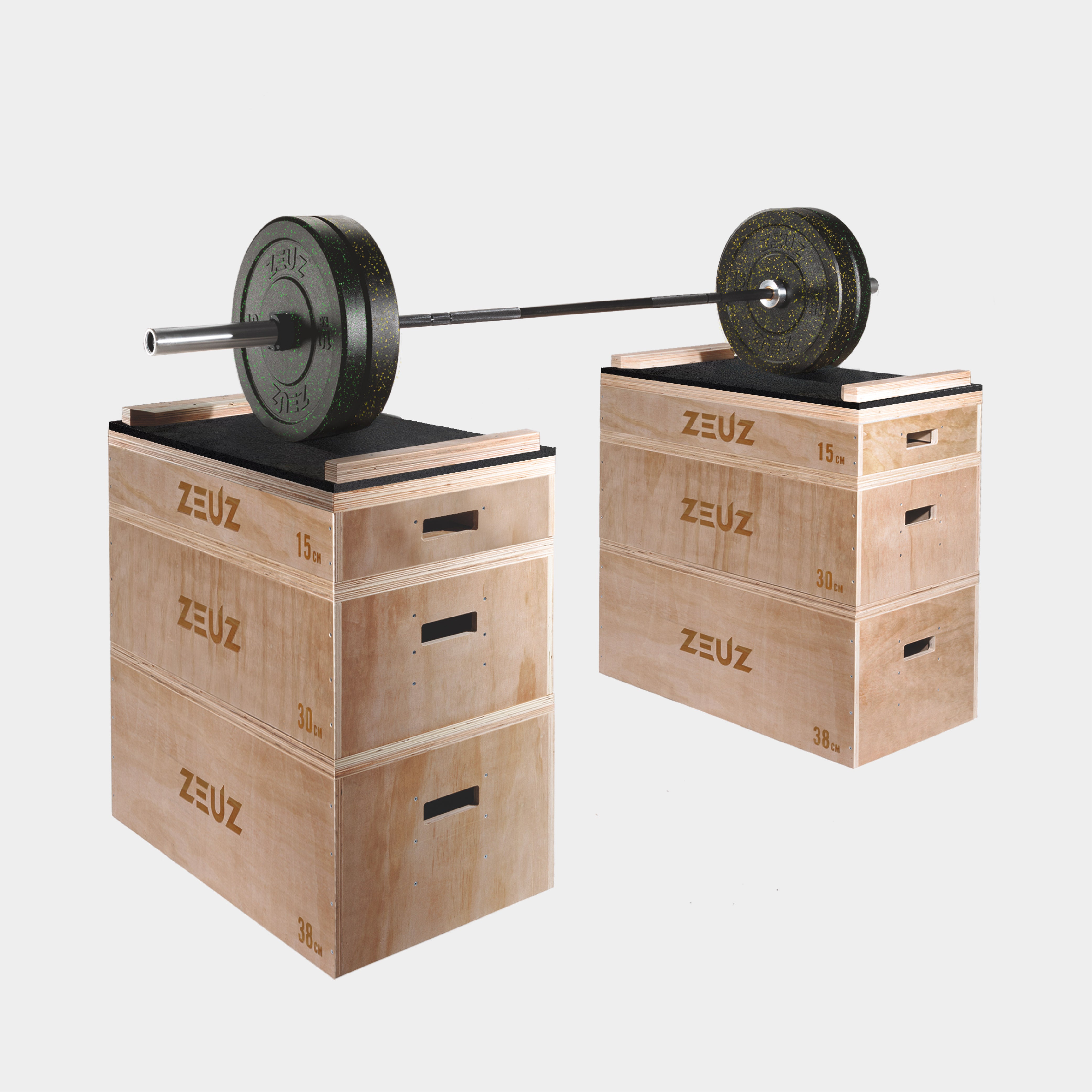 ZEUZ Holz stapelbare Ruck blöcke Set-Blöcke-Für Gewichtheben, Fitness & Weightlifting-98 CM High