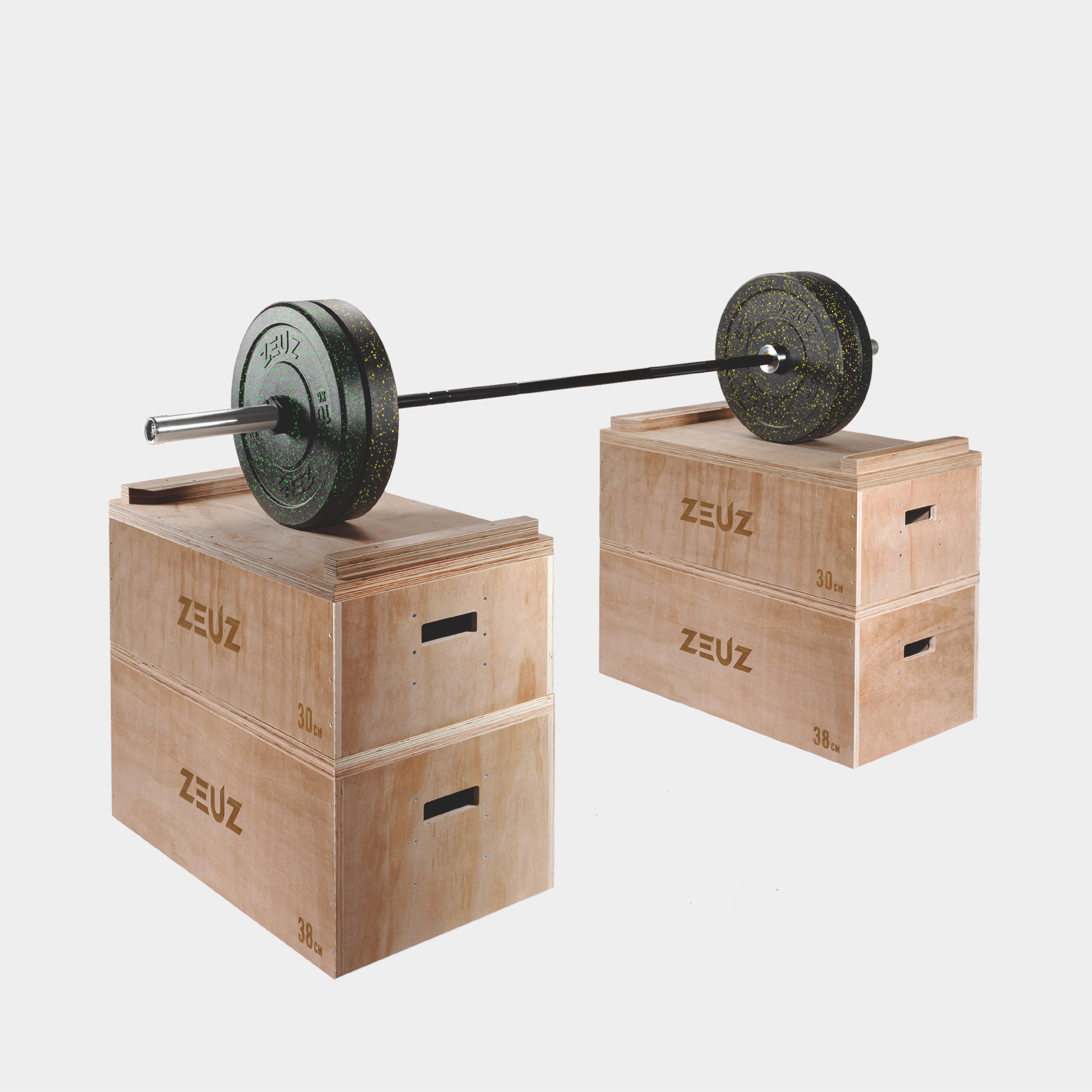 ZEUZ Holz stapelbare Ruck blöcke Set-Blöcke-Für Gewichtheben, Fitness & Weightlifting-98 CM High