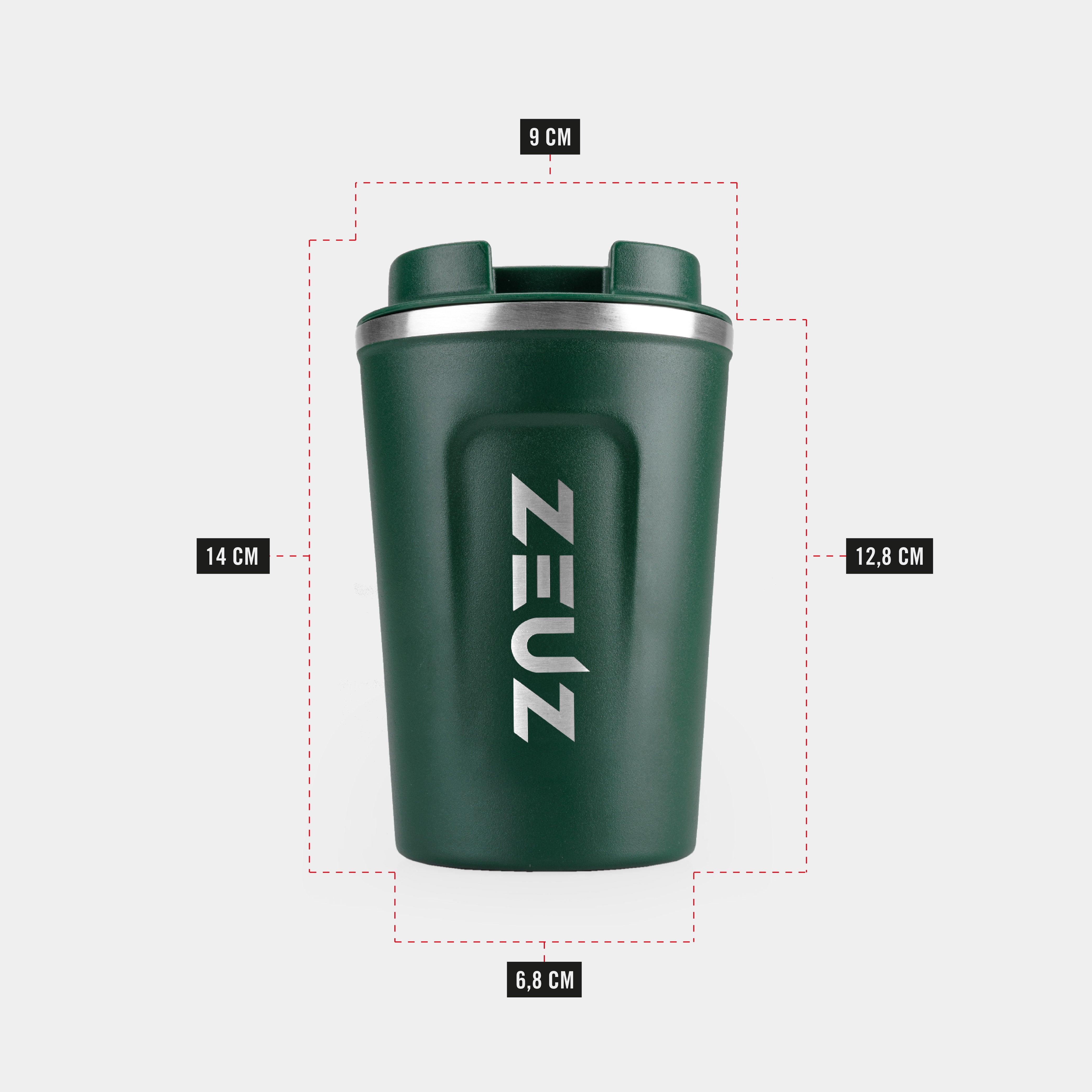 ZEUZ Thermos Mug & Coffee Mug To Go - Taza y taza para café y té - 380 ML