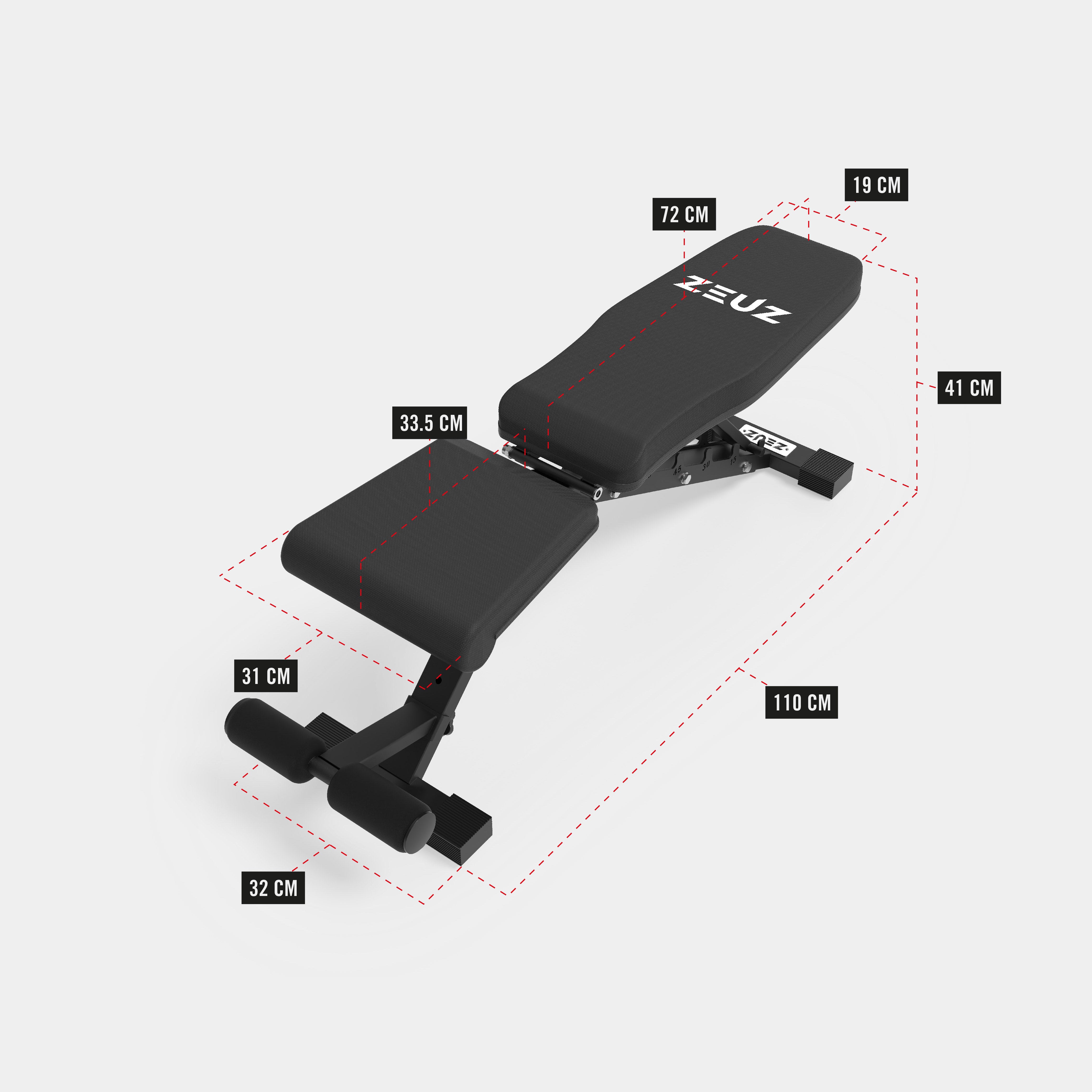 ZEUZ Banc de musculation réglable - ABRX100