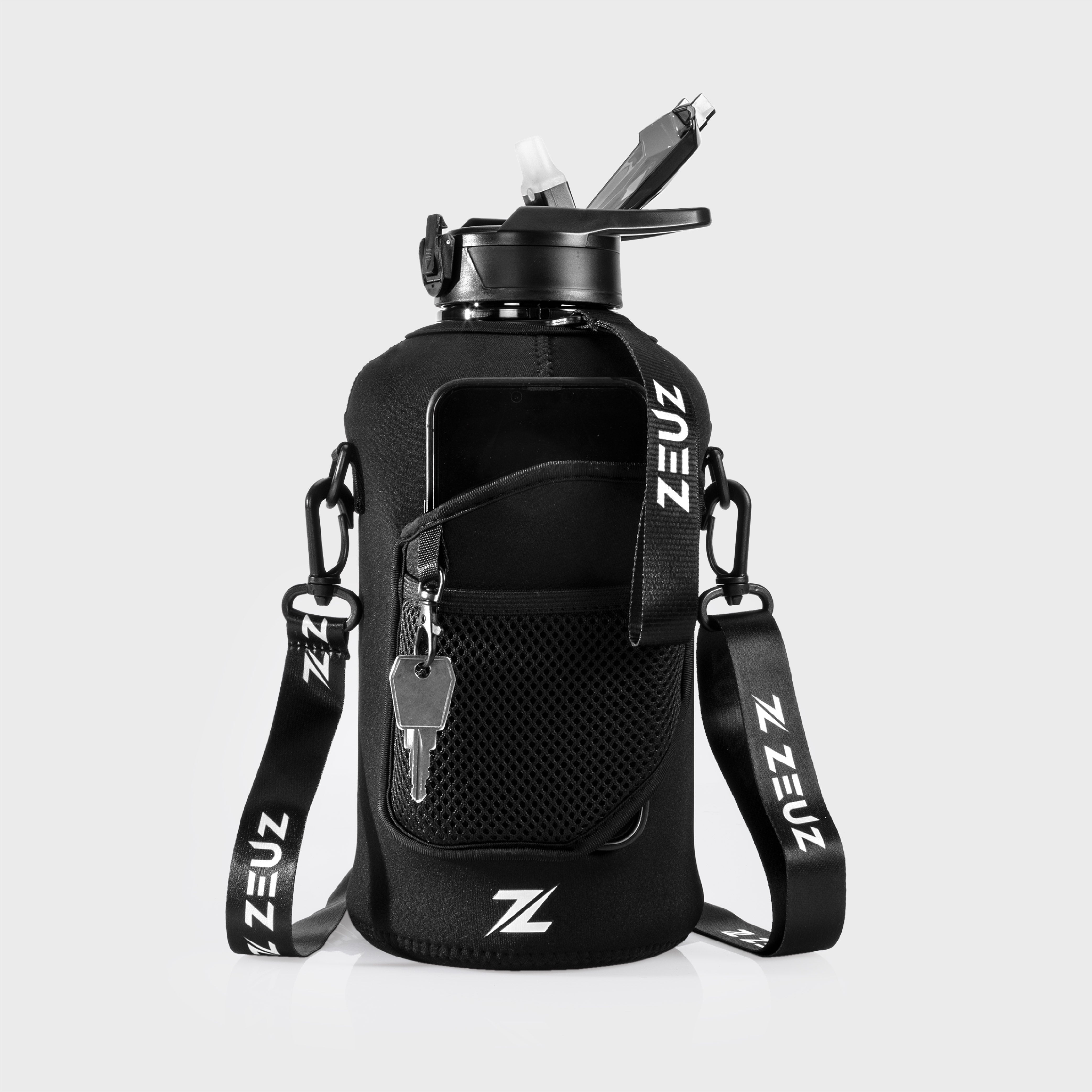 Gourde ZEUZ 2, 2 litres-Noir