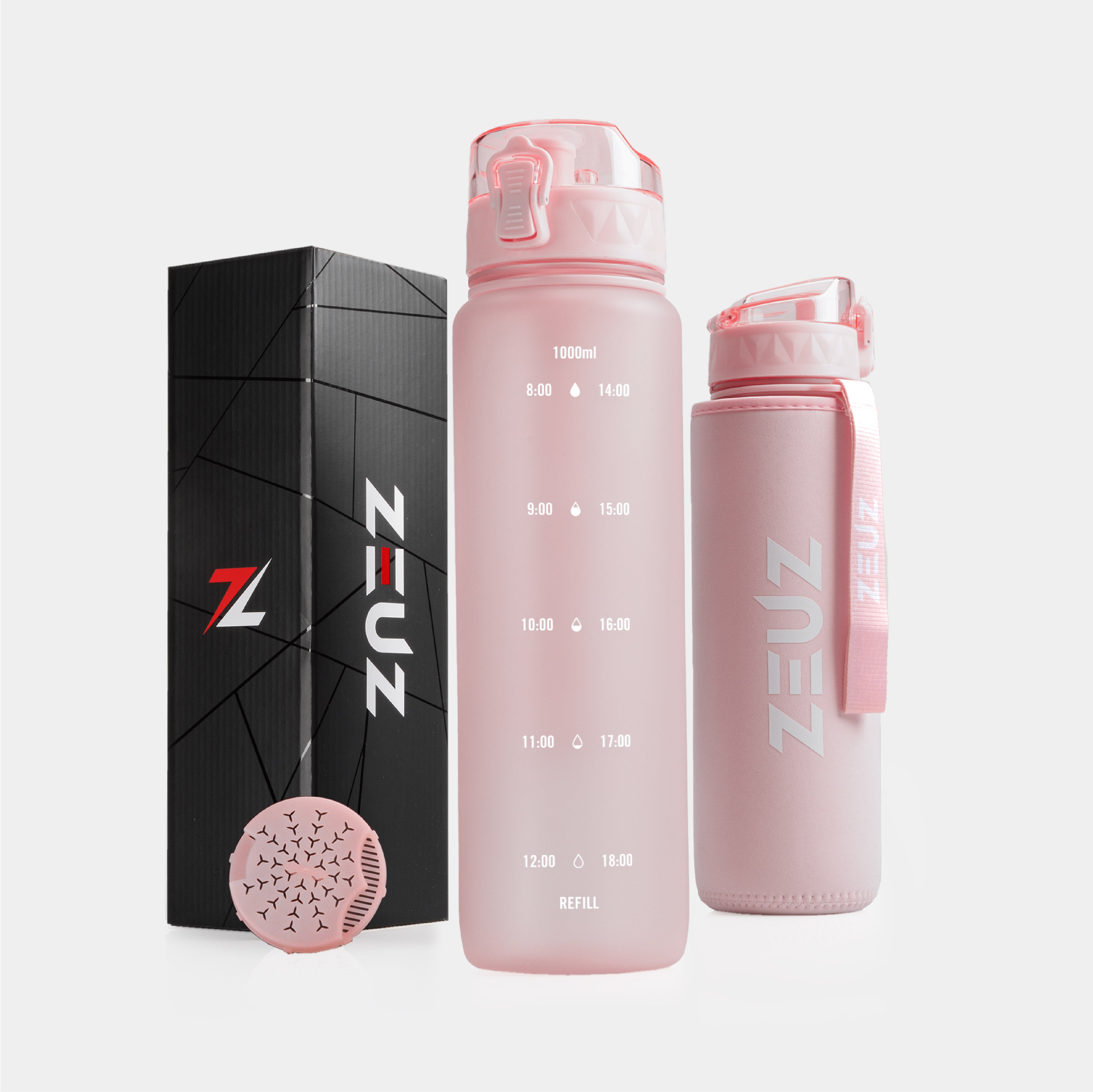 ZEUZ Bottiglia d'Acqua Motivazionale 1 Litro - Bottiglia da Bere