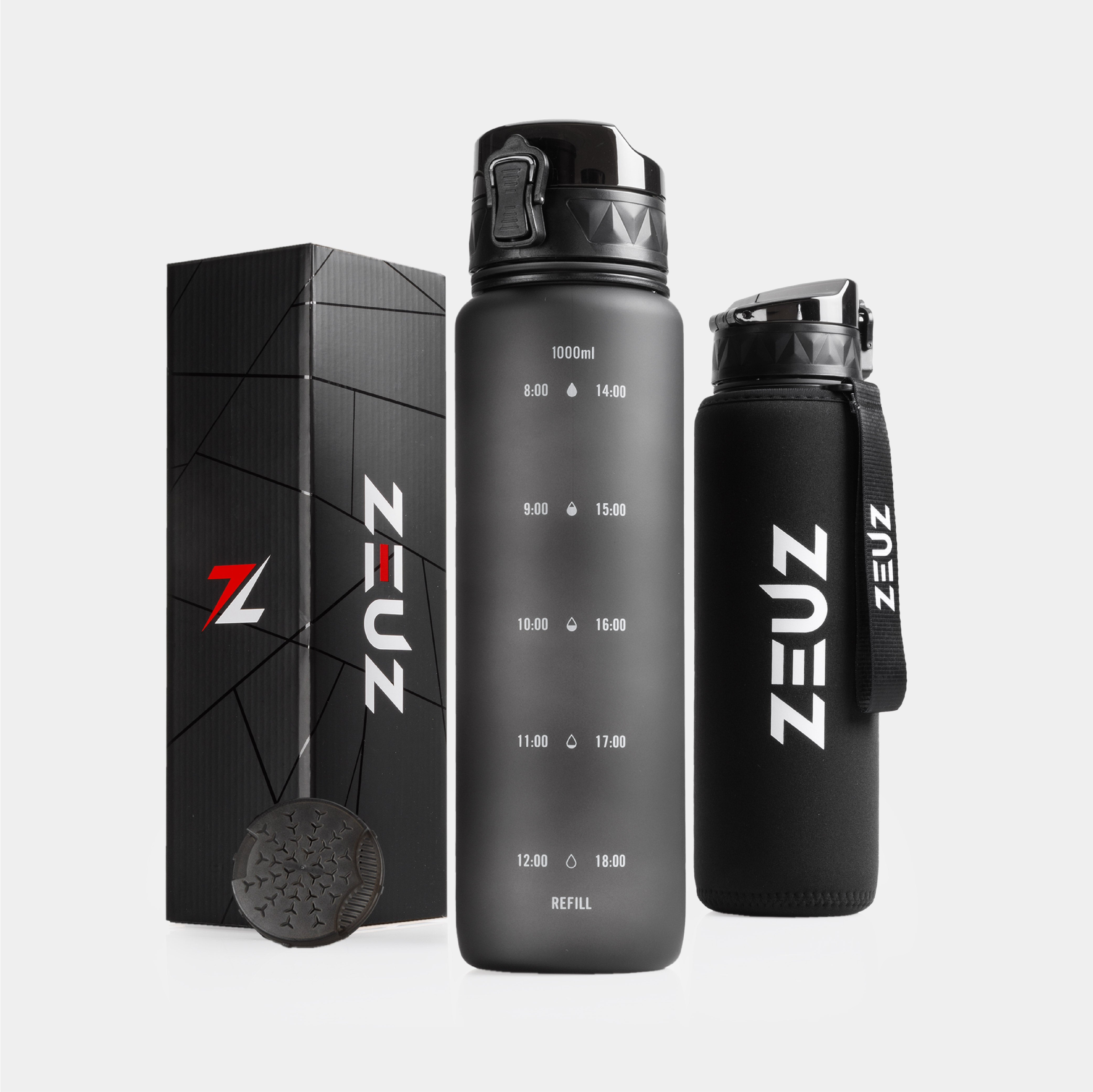 ZEUZ Bottiglia d'Acqua Motivazionale 1 Litro - Bottiglia da Bere