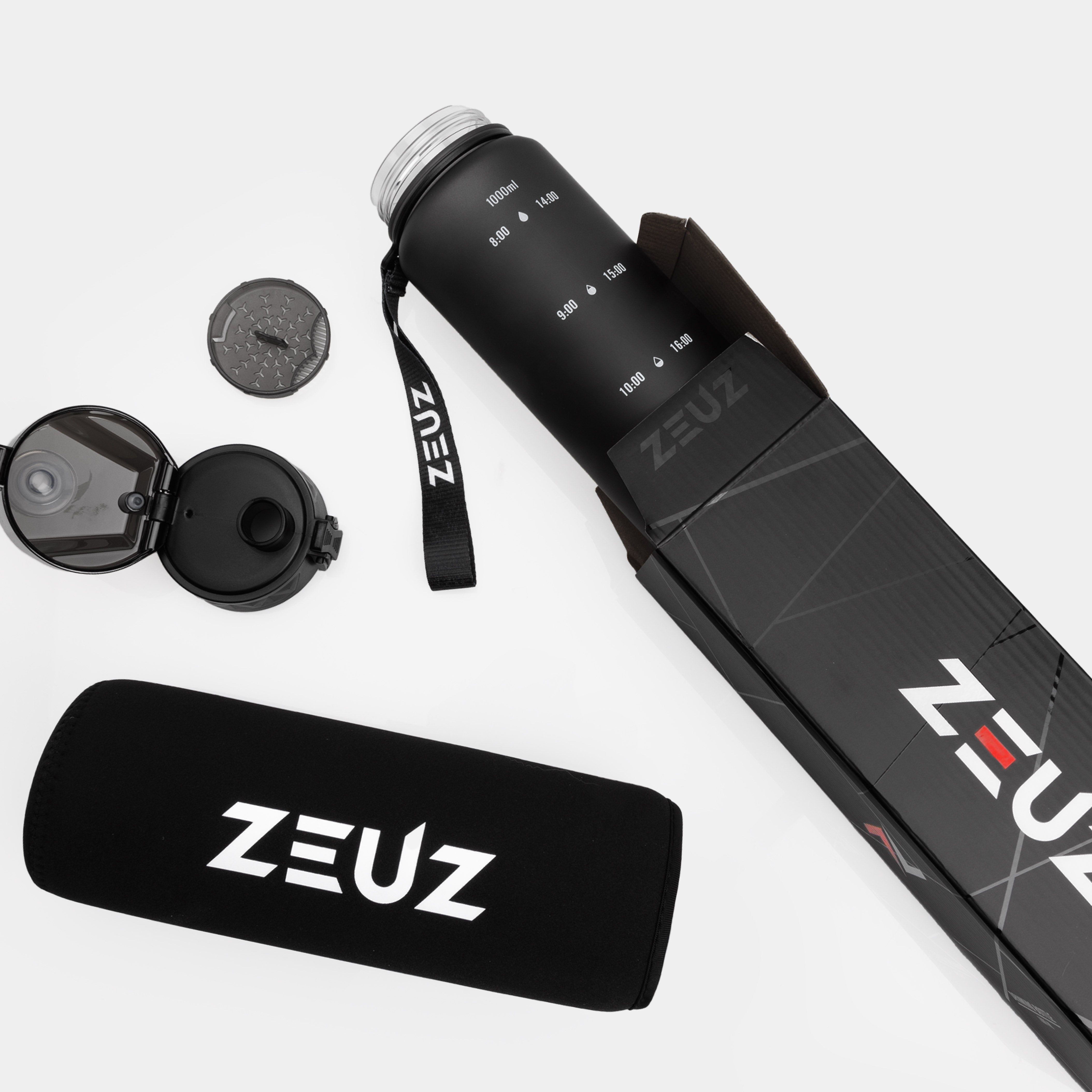 ZEUZ Bottiglia d'Acqua Motivazionale 1 Litro - Bottiglia da Bere