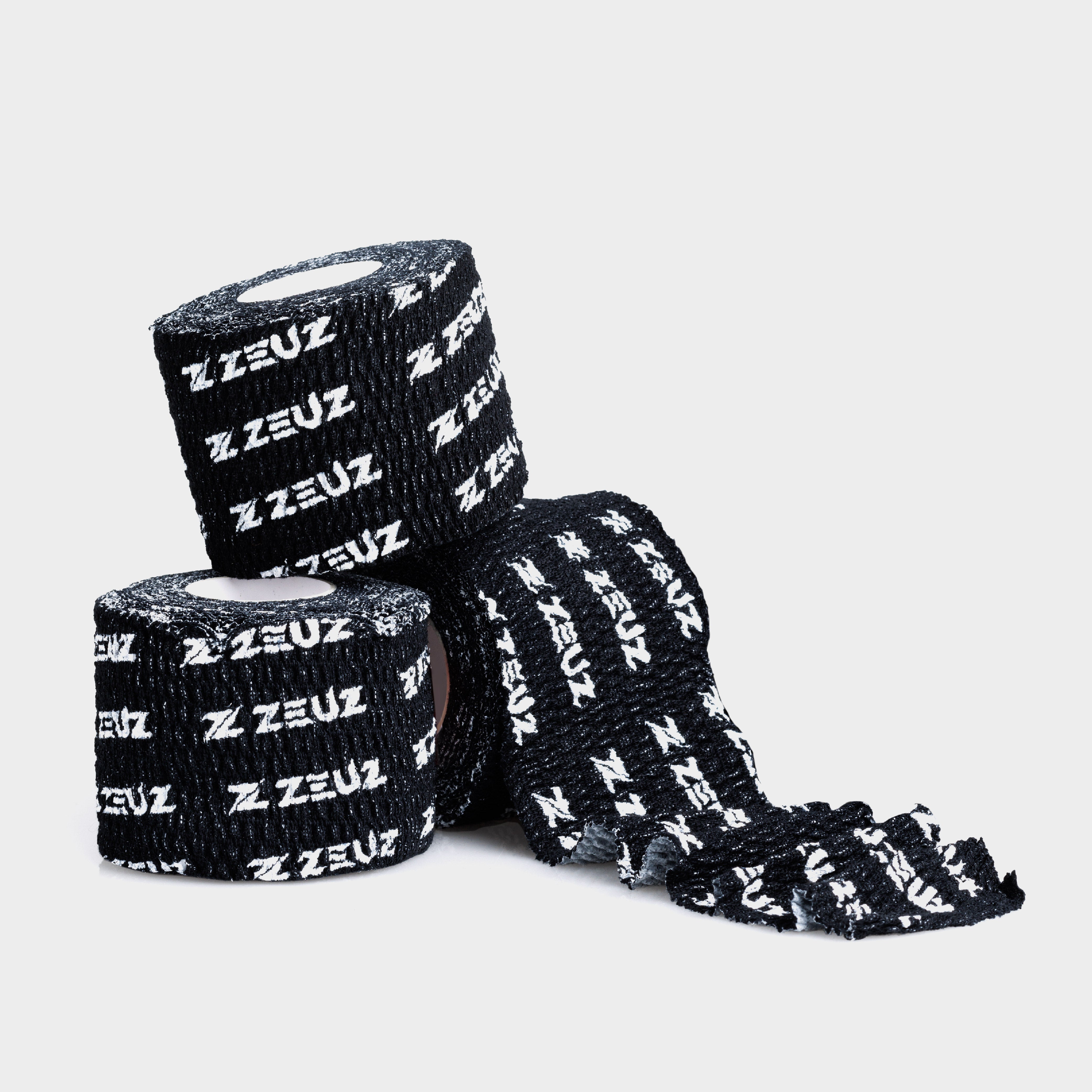 Drie rollen ZEUZ Gewichthef Tape zwart – geschikt voor meerdere trainingen