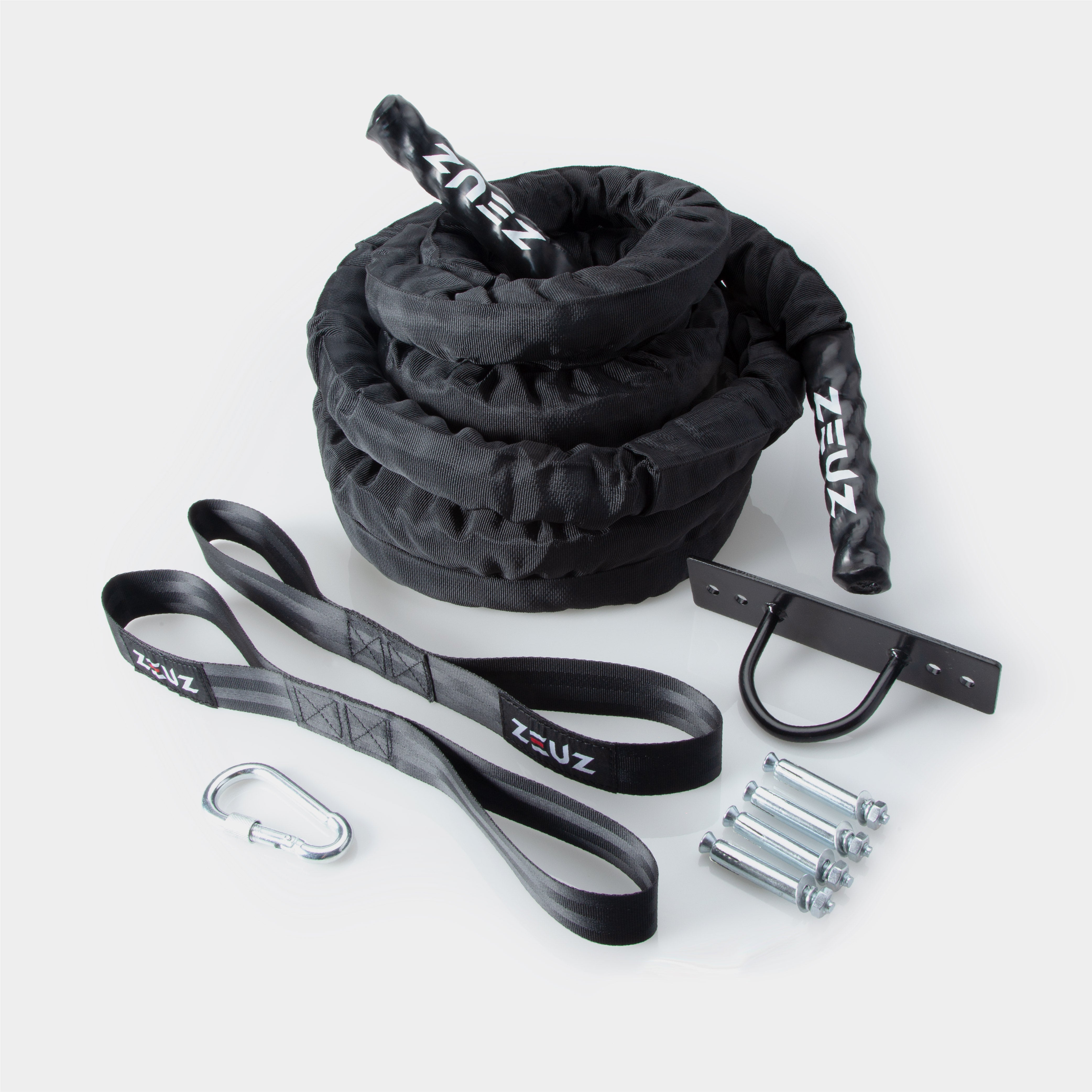 Cuerda de batalla ZEUZ de 9 metros, incluido el material de montaje