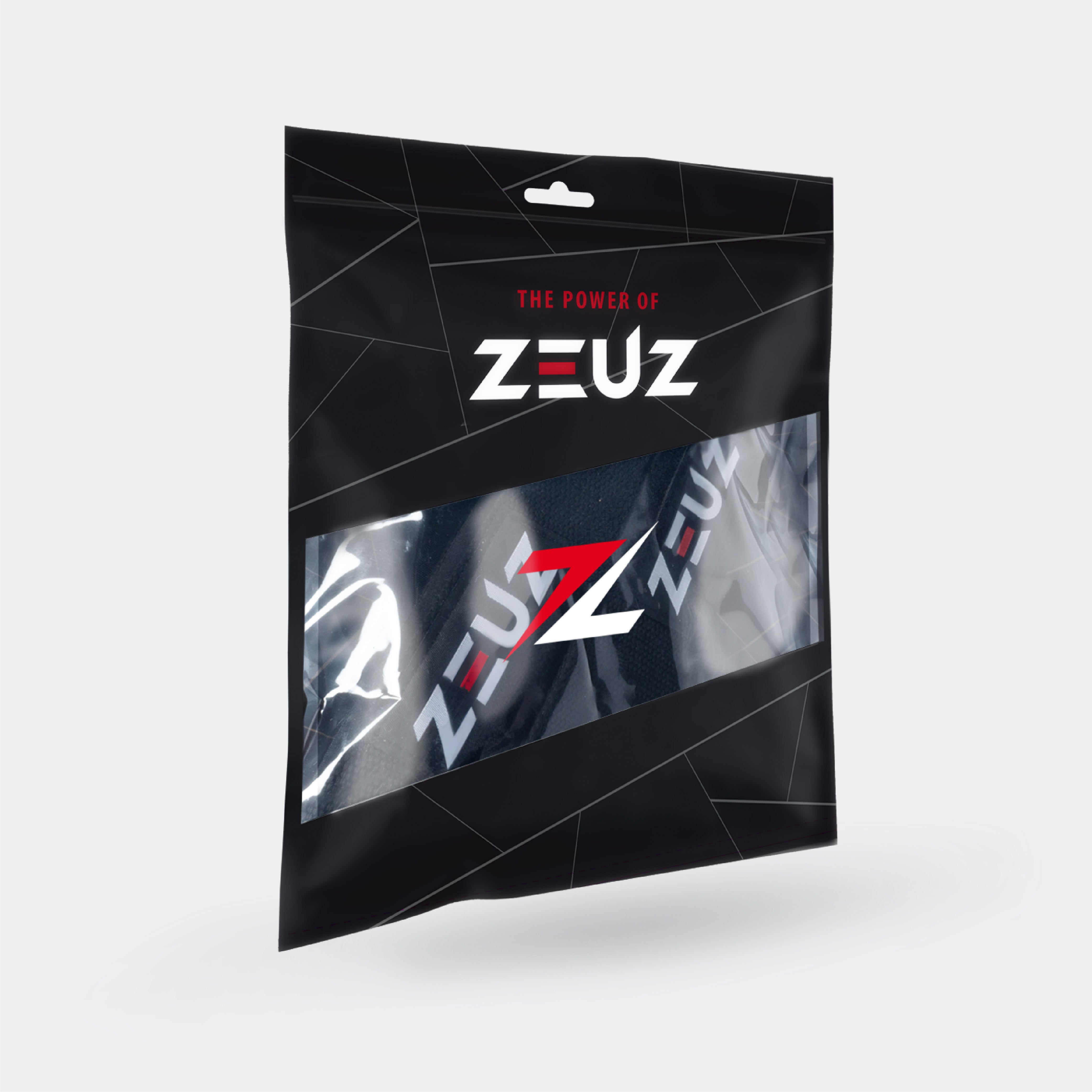 ZEUZ Lifting Straps zwart in verpakking – geleverd als set van 2 inclusief opbergzakje