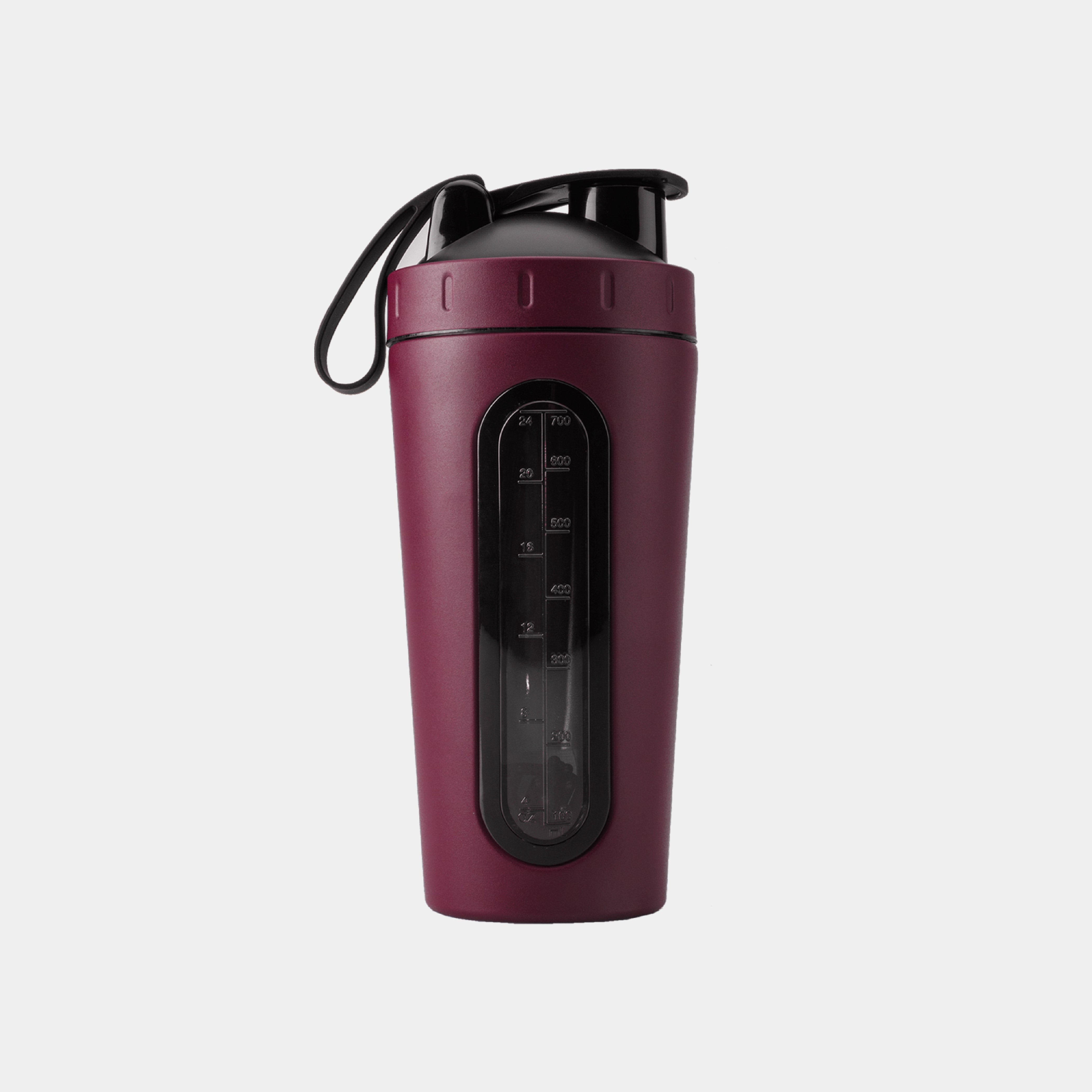 Afmetingen van de ZEUZ RVS Shakebeker Bordeauxrood – compact en lekvrij ontwerp voor dagelijks gebruik