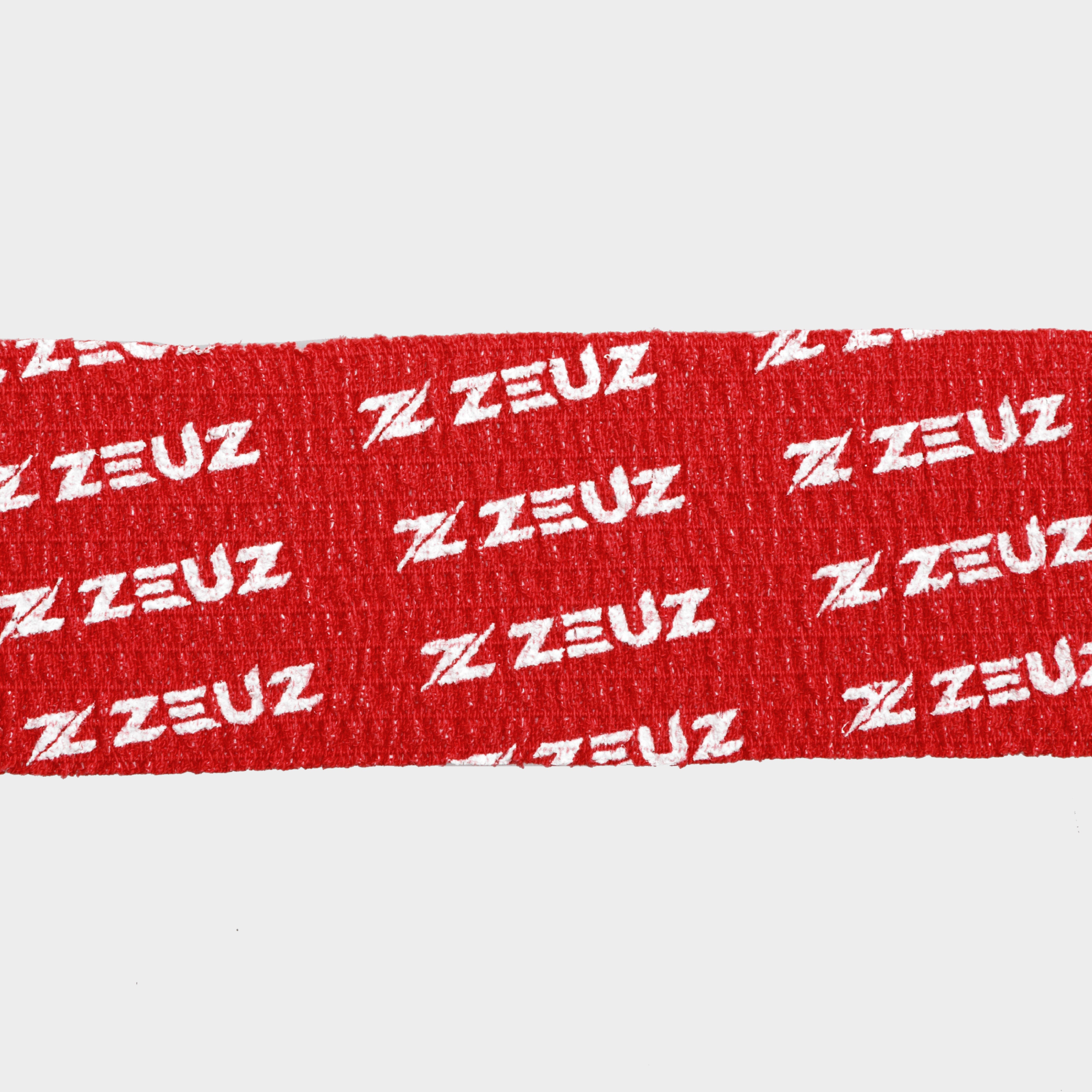 ZEUZ Gewichthef Tape rood uitgerekt – laat flexibiliteit en kleefkracht zien