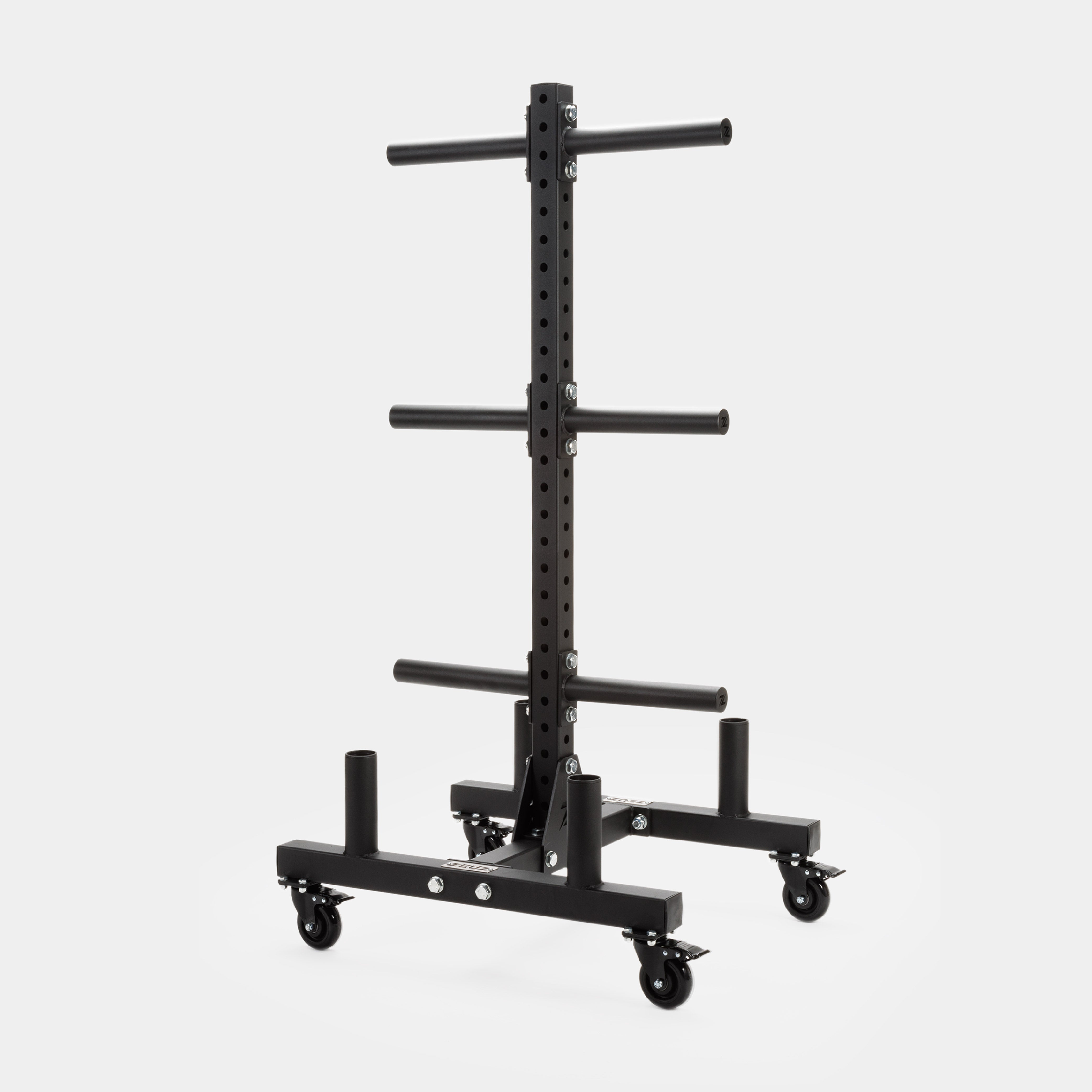 Sistema móvil de almacenamiento de pesas y barras verticales ZEUZ