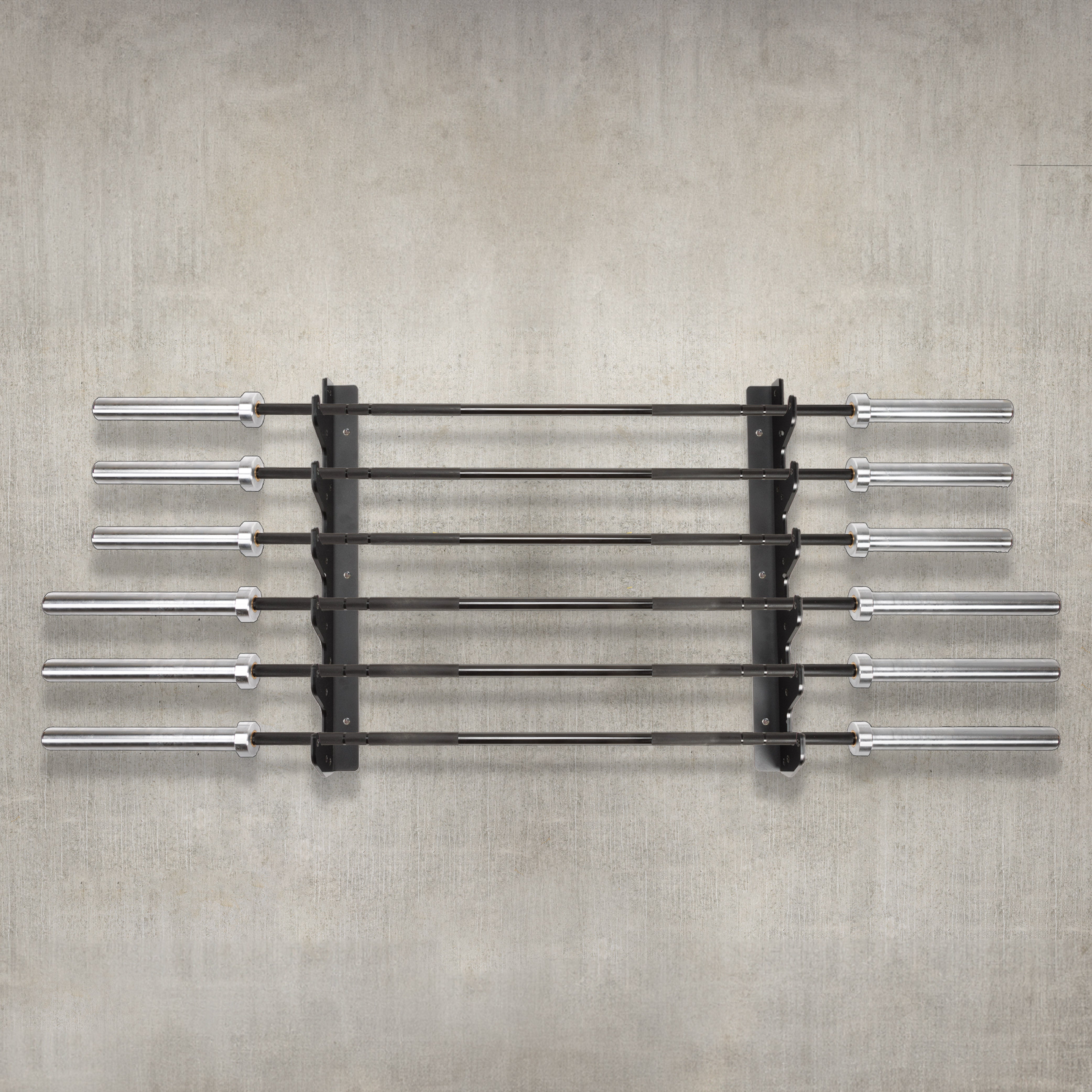 ZEUZ Support horizontal pour système de rangement d'haltères–Support mural pour haltères–Convient pour 6 barres–Noir