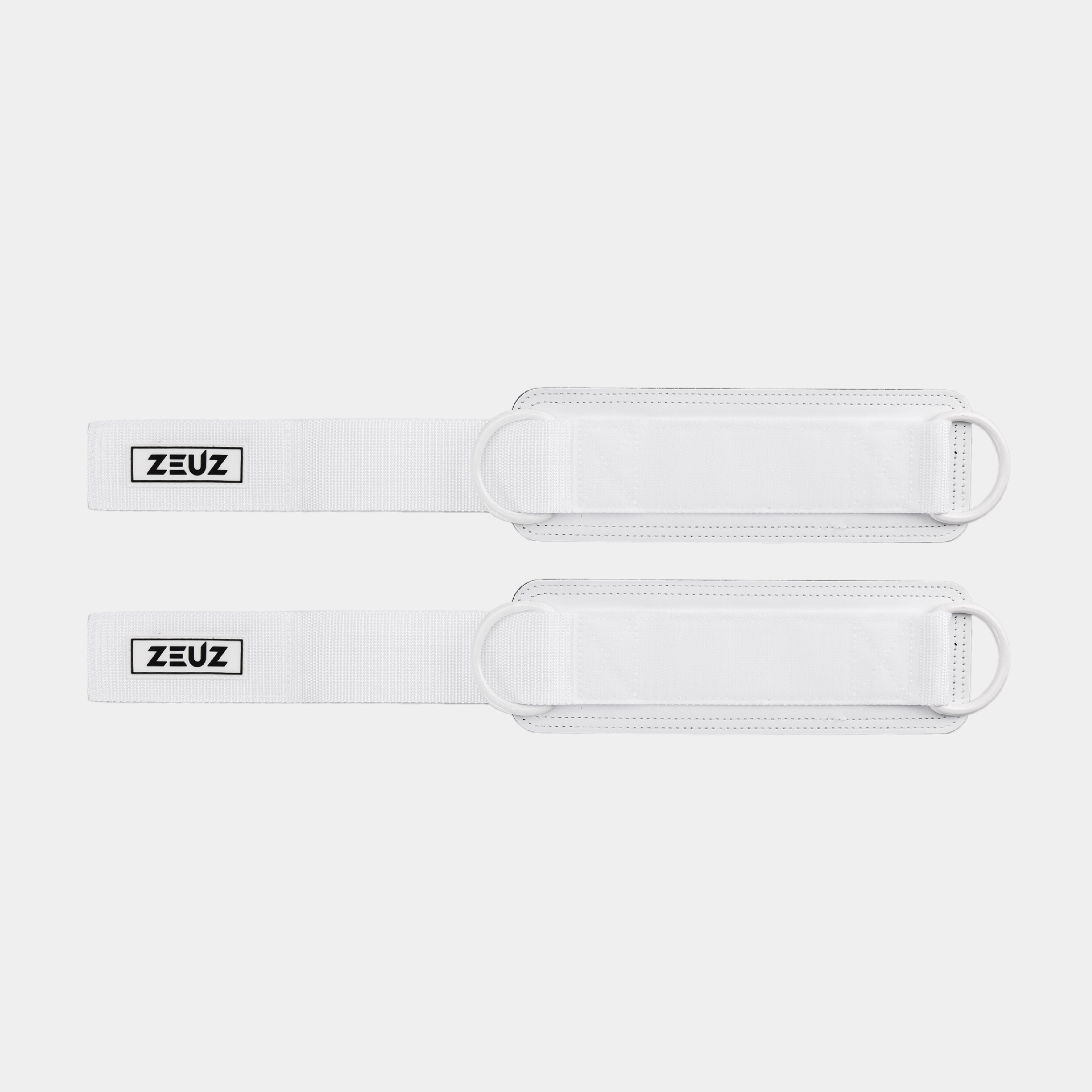 ZEUZ Ankle Straps wit platgelegd – zicht op binnenvoering en afwerking