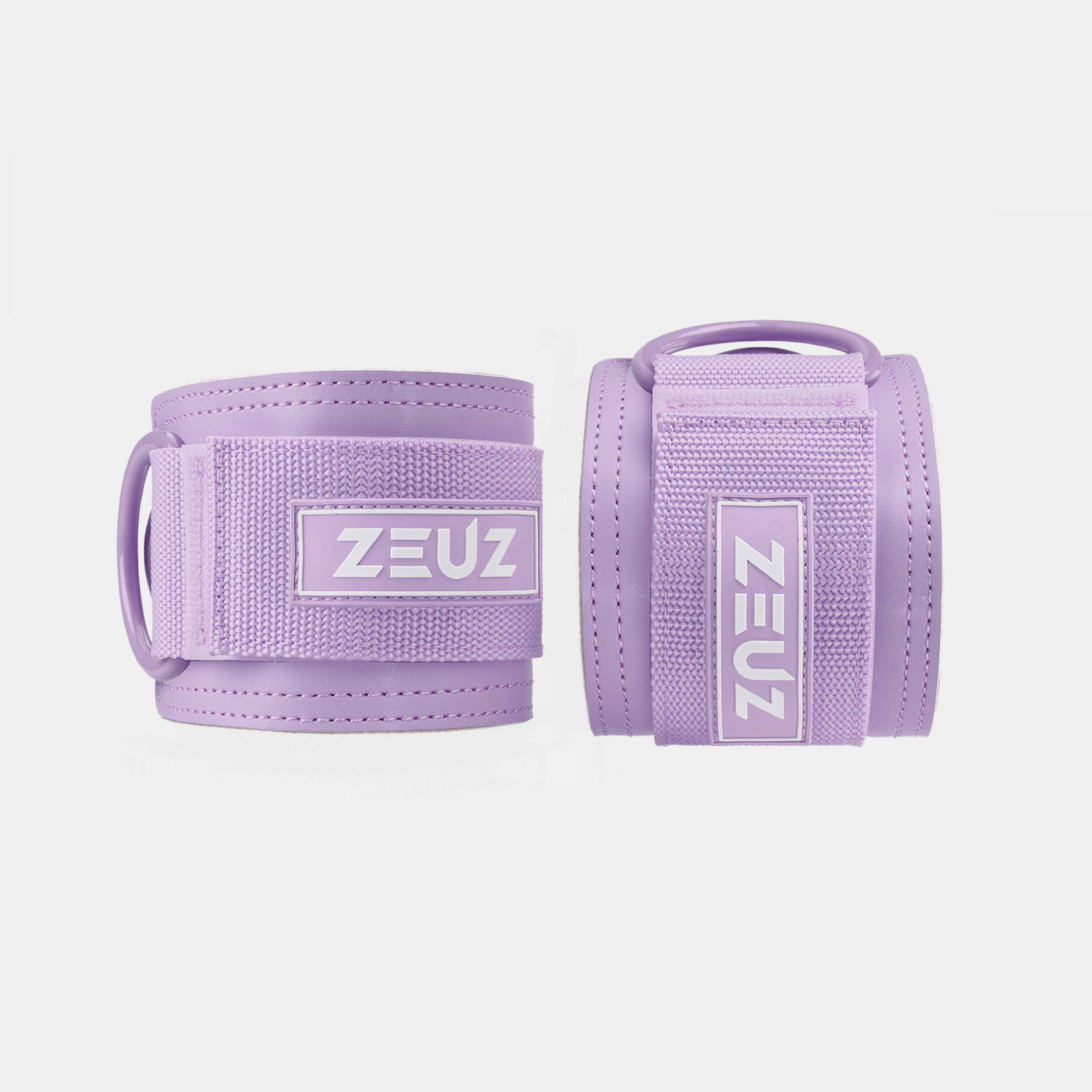 Voorkant van ZEUZ Ankle Straps lila – verstelbare sluiting met logo