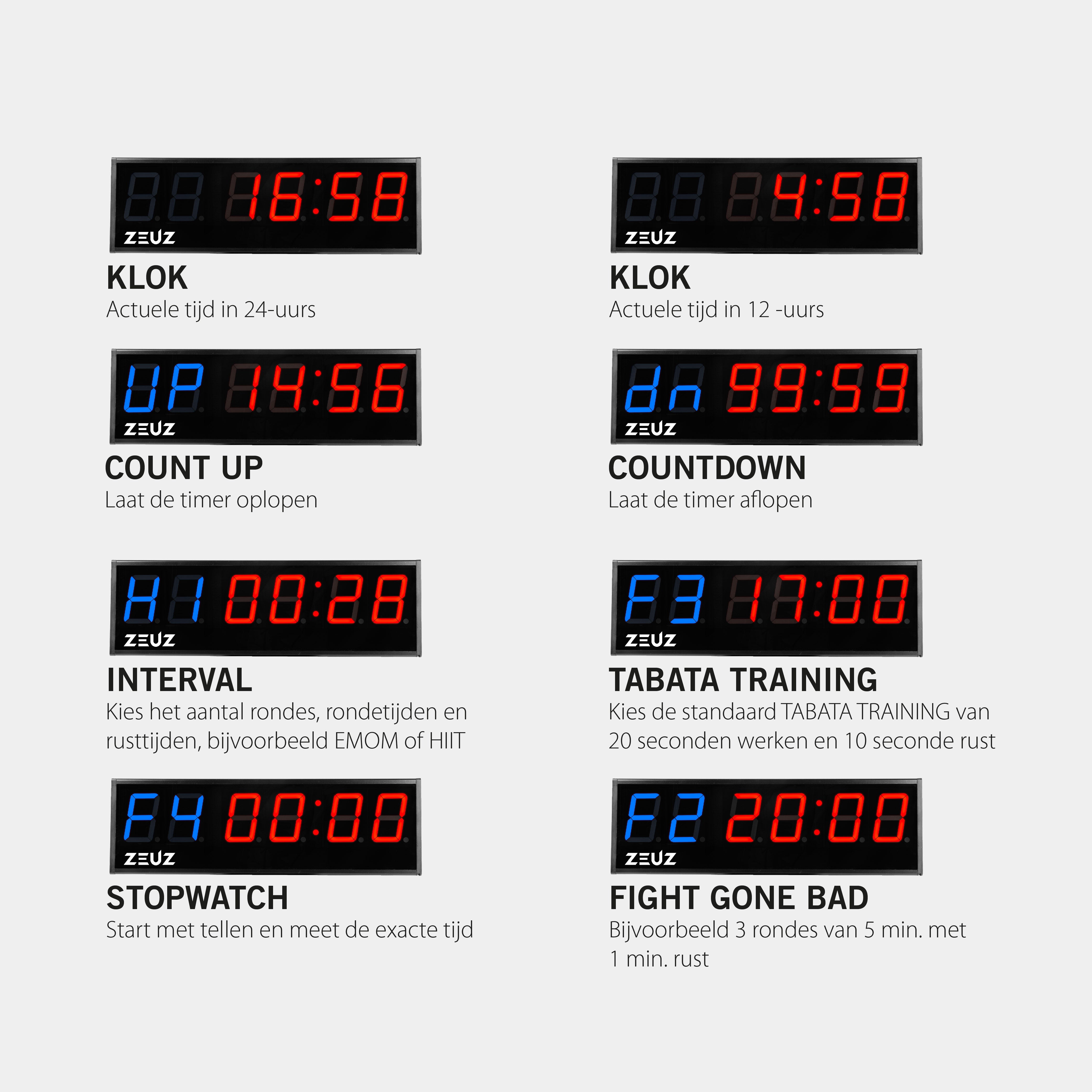 ZEUZ XL Grande Timer per Intervalli di Fitness