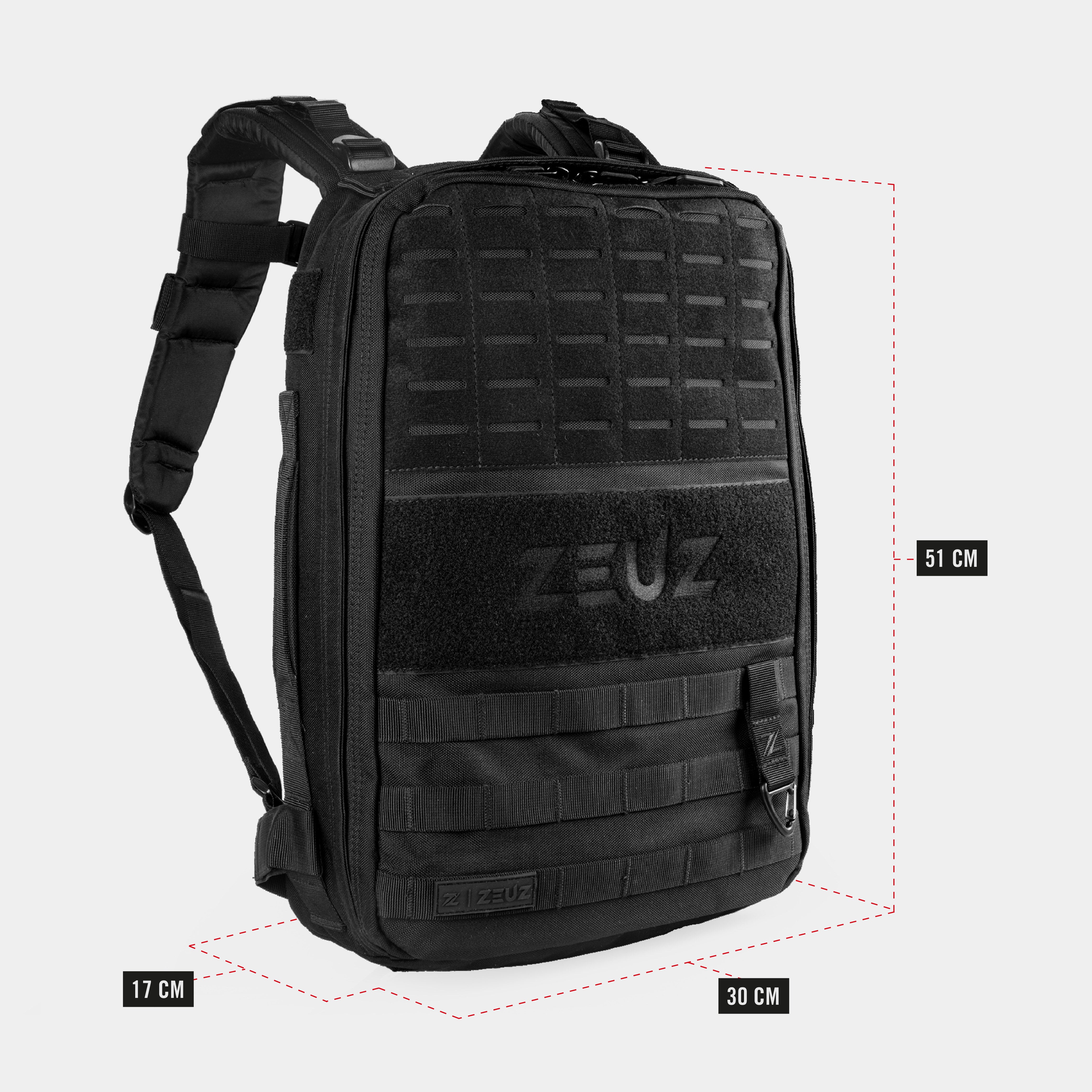 ZEUZ Sac à dos Rucking incl. 30 KG Plaques de poids