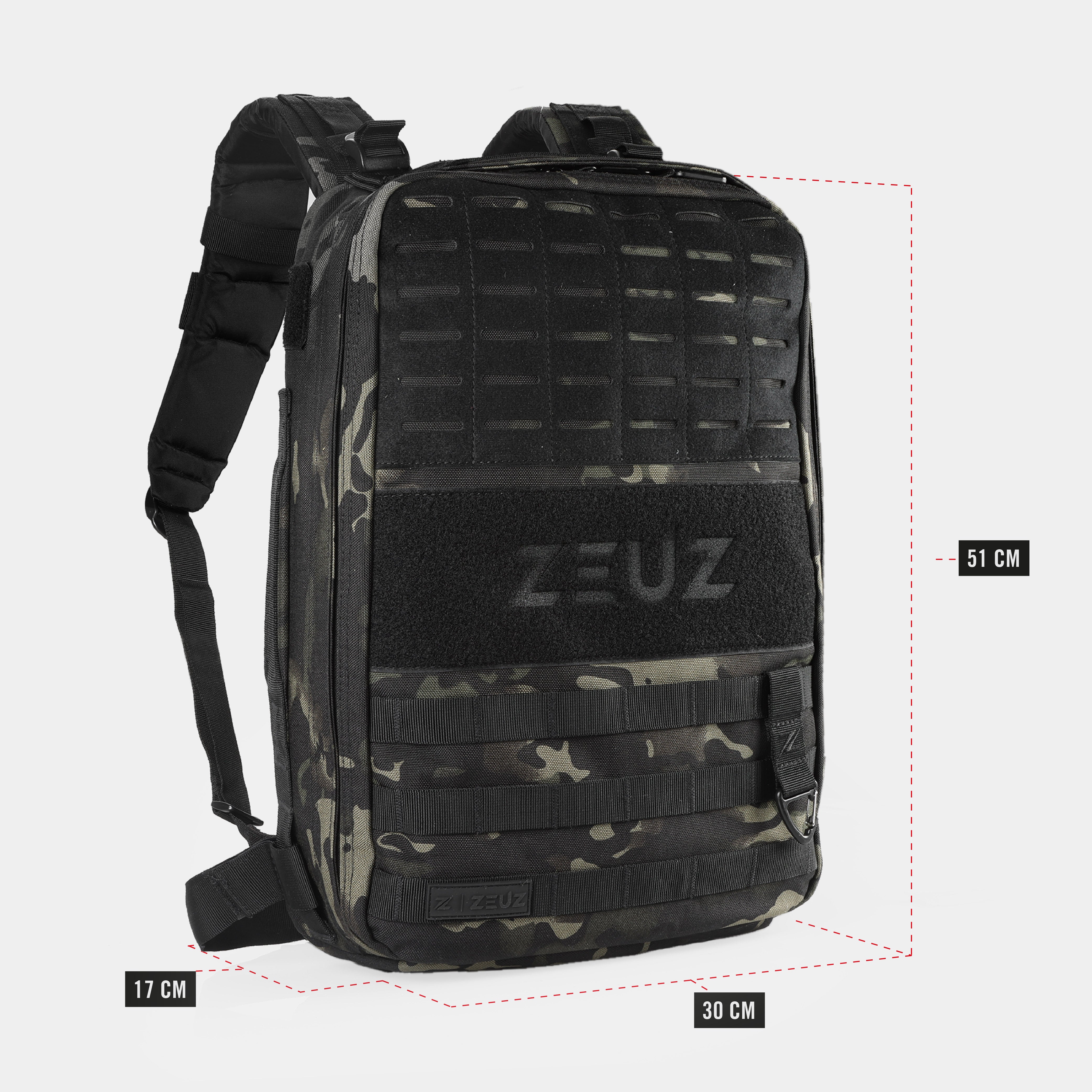 ZEUZ Sac à dos Rucking incl. 30 KG Plaques de poids