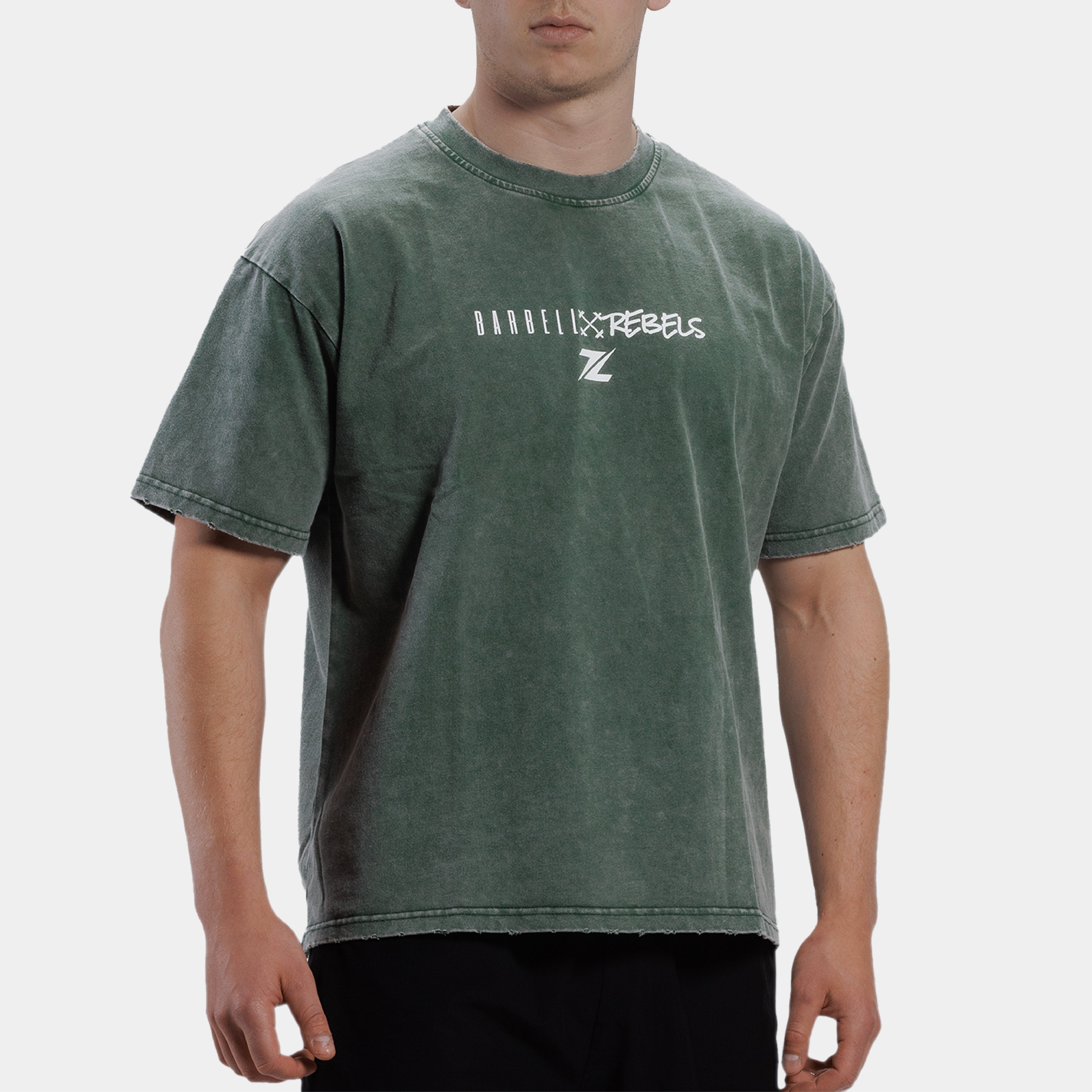 ZEUZ x Barbell Rebels Acid T-shirt – oversized fit met vintage look, voorkant