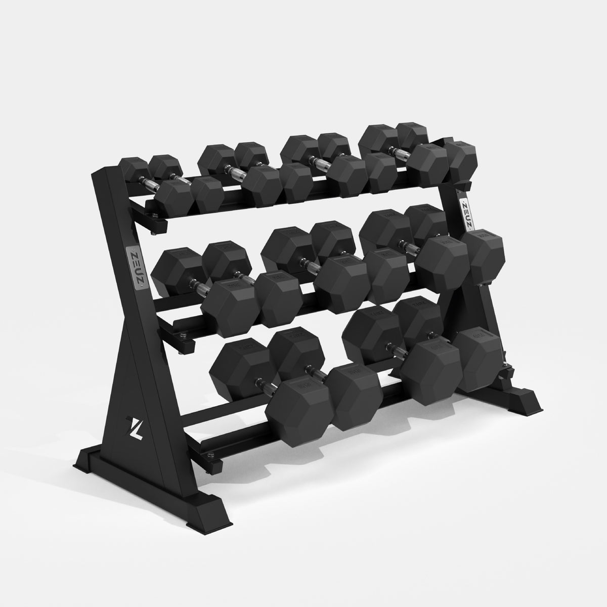 ZEUZ Dumbbell Rek Incl. Hexagon Dumbbells (5-40 KG)