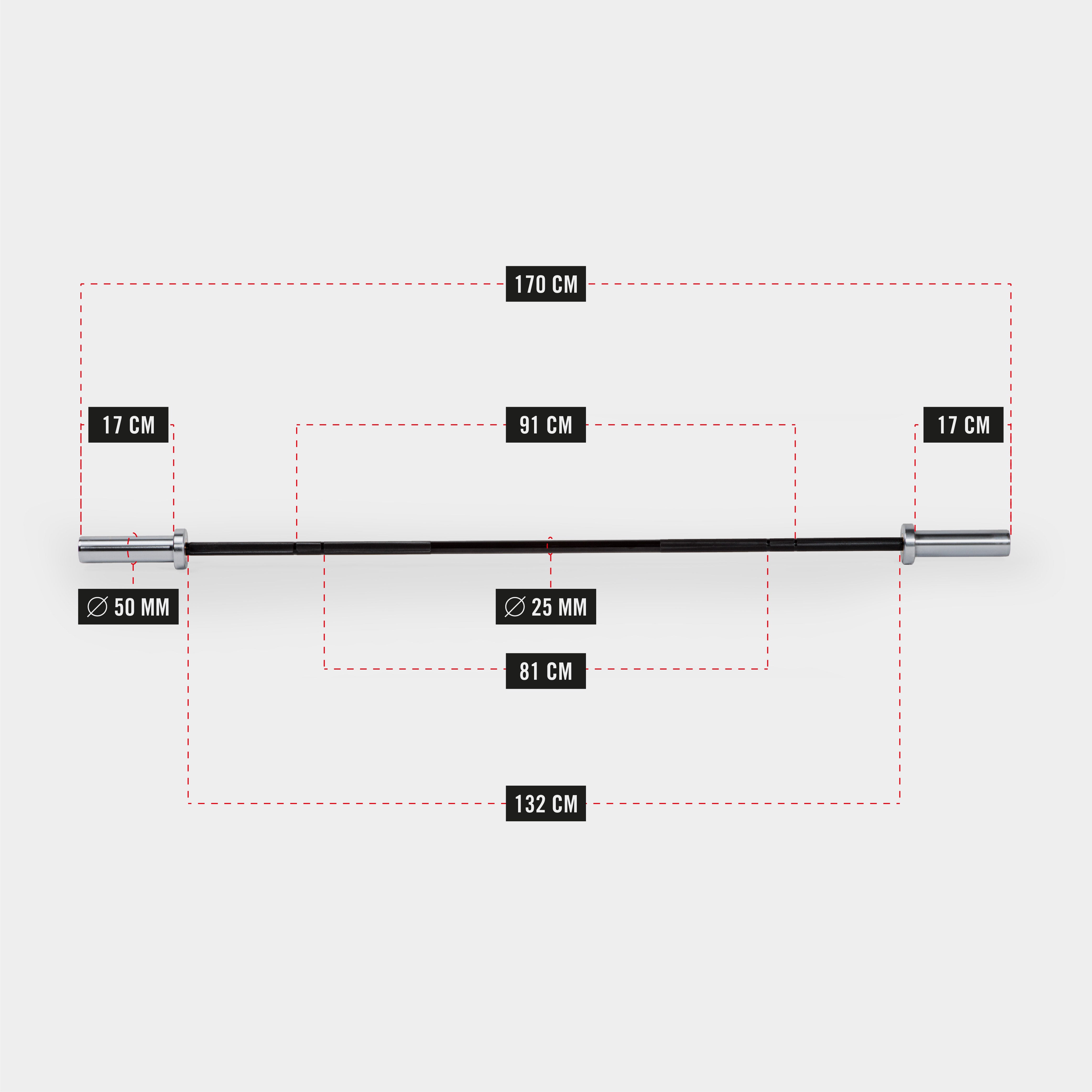 ZEUZ Bilanciere Olimpico 10kg – 170cm
