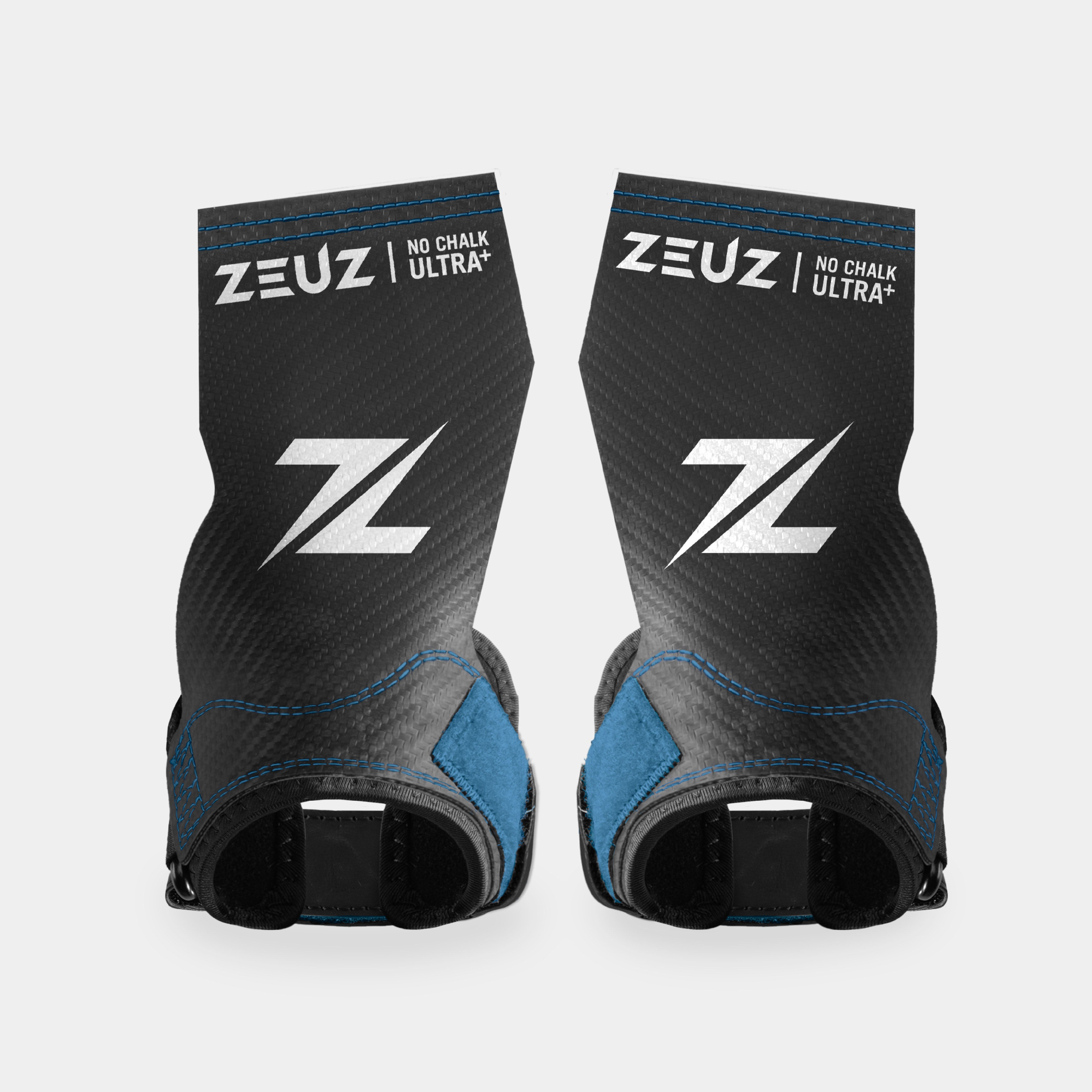 ZEUZ Ultra Plus No Chalk Fitness Grips - Blauw –  zwarte hypalon grips