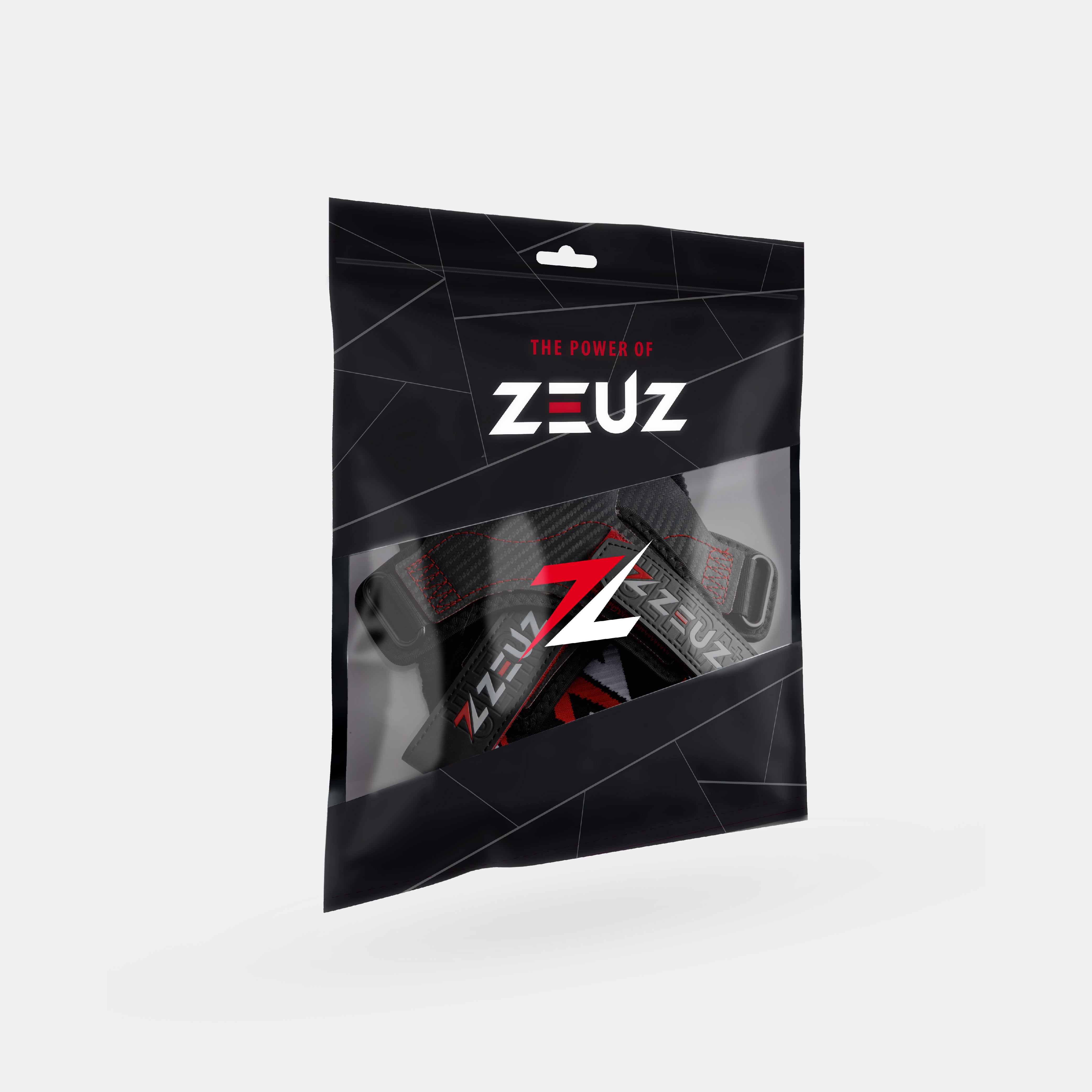 ZEUZ Ultra Plus No Chalk Fitness Grips - Rood – verpakking