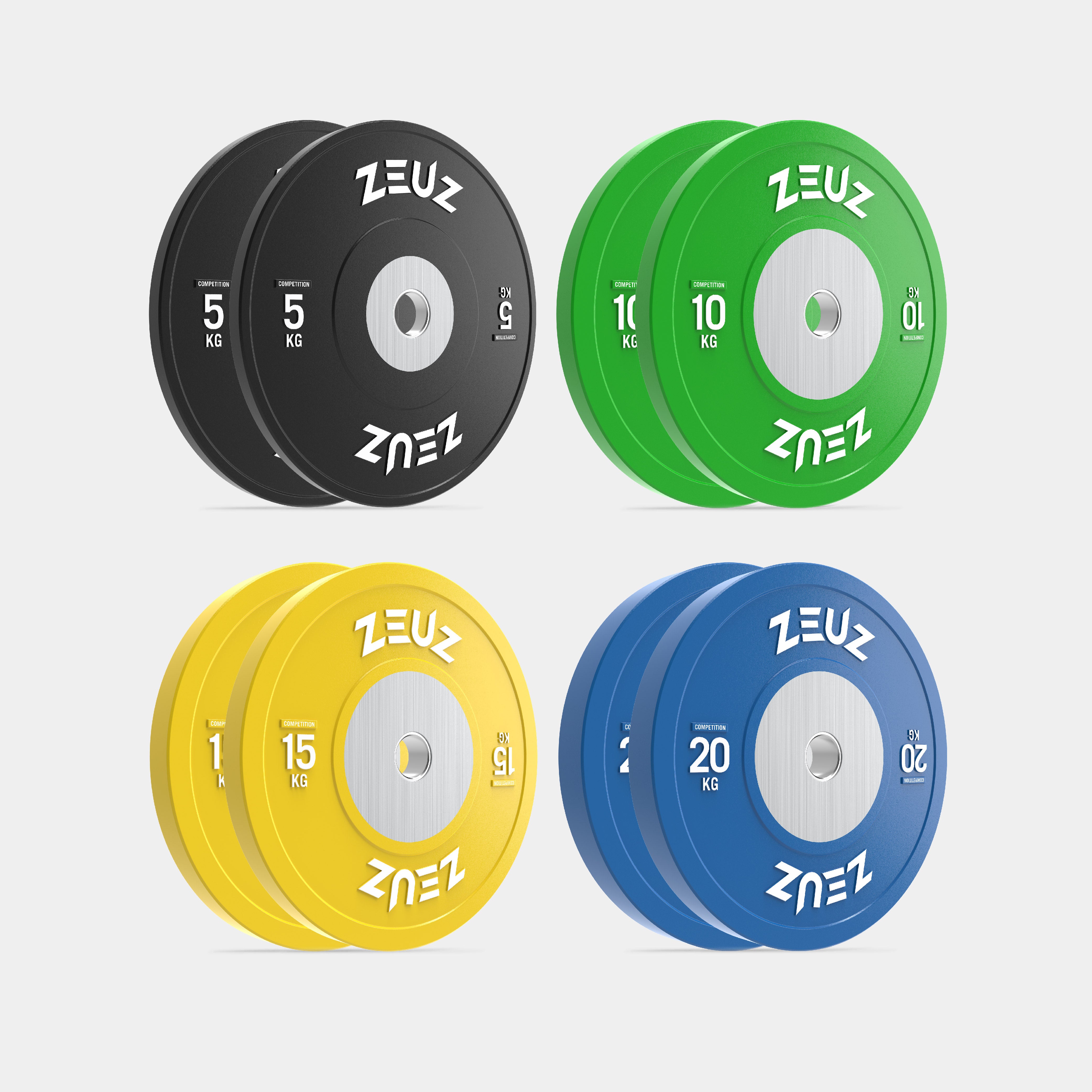 ZEUZ Set di Dischi per Pesi Competizione - 100 KG Totale