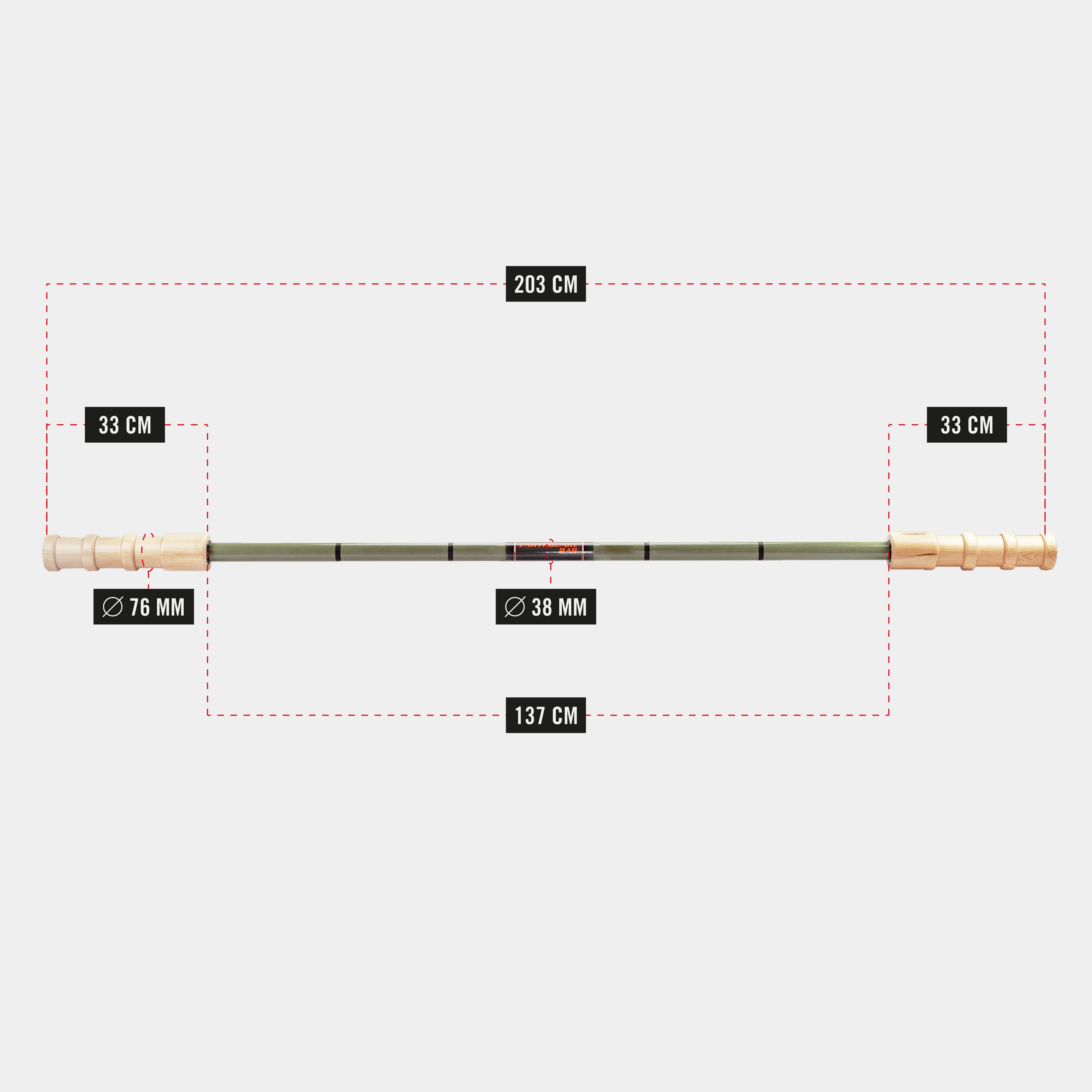 BandBell Bamboo Barbell - Earthquake Bar