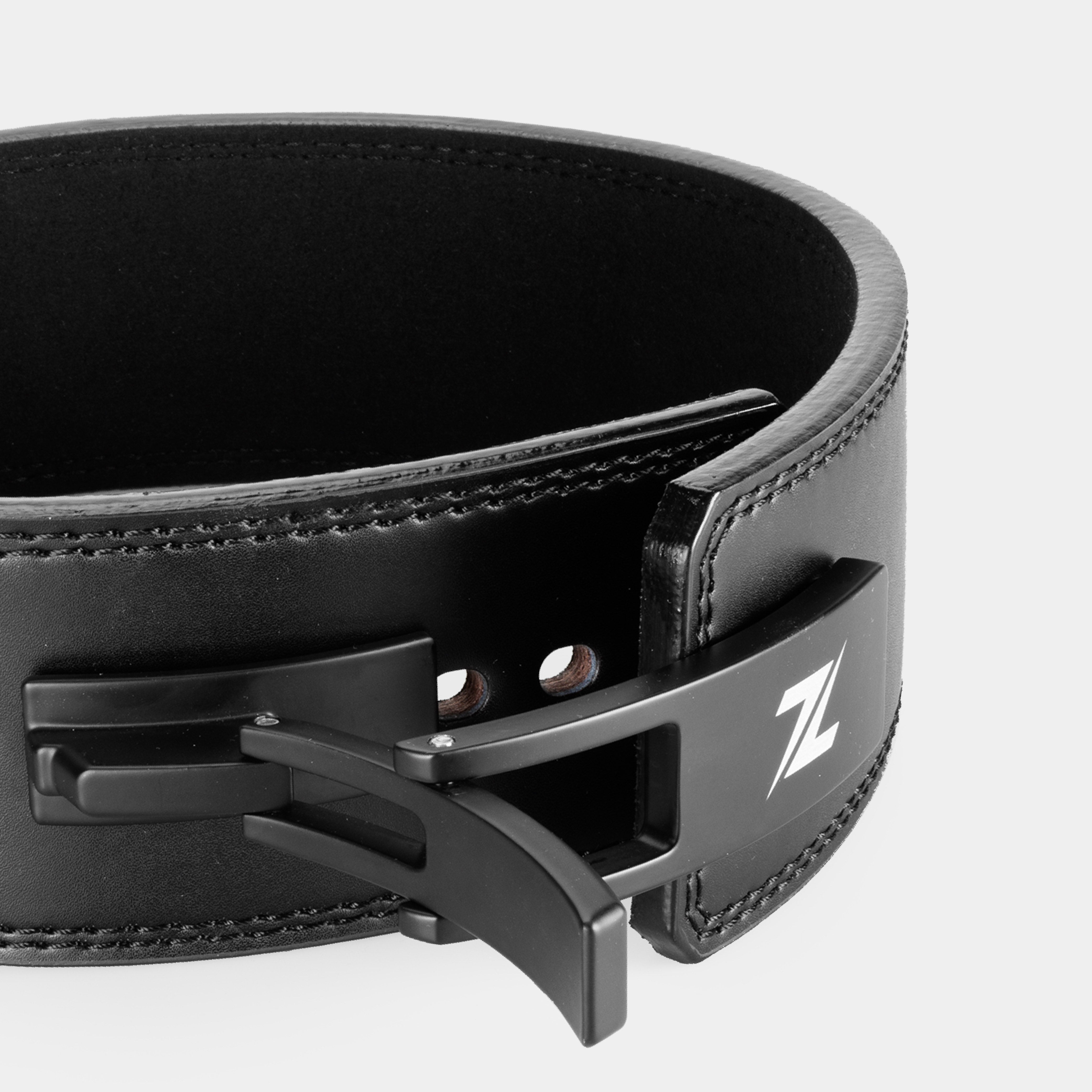 Cinturón Powerlift de cuero negro ZEUZ - Cinturón de levantamiento de cuero - Levantamiento de pesas