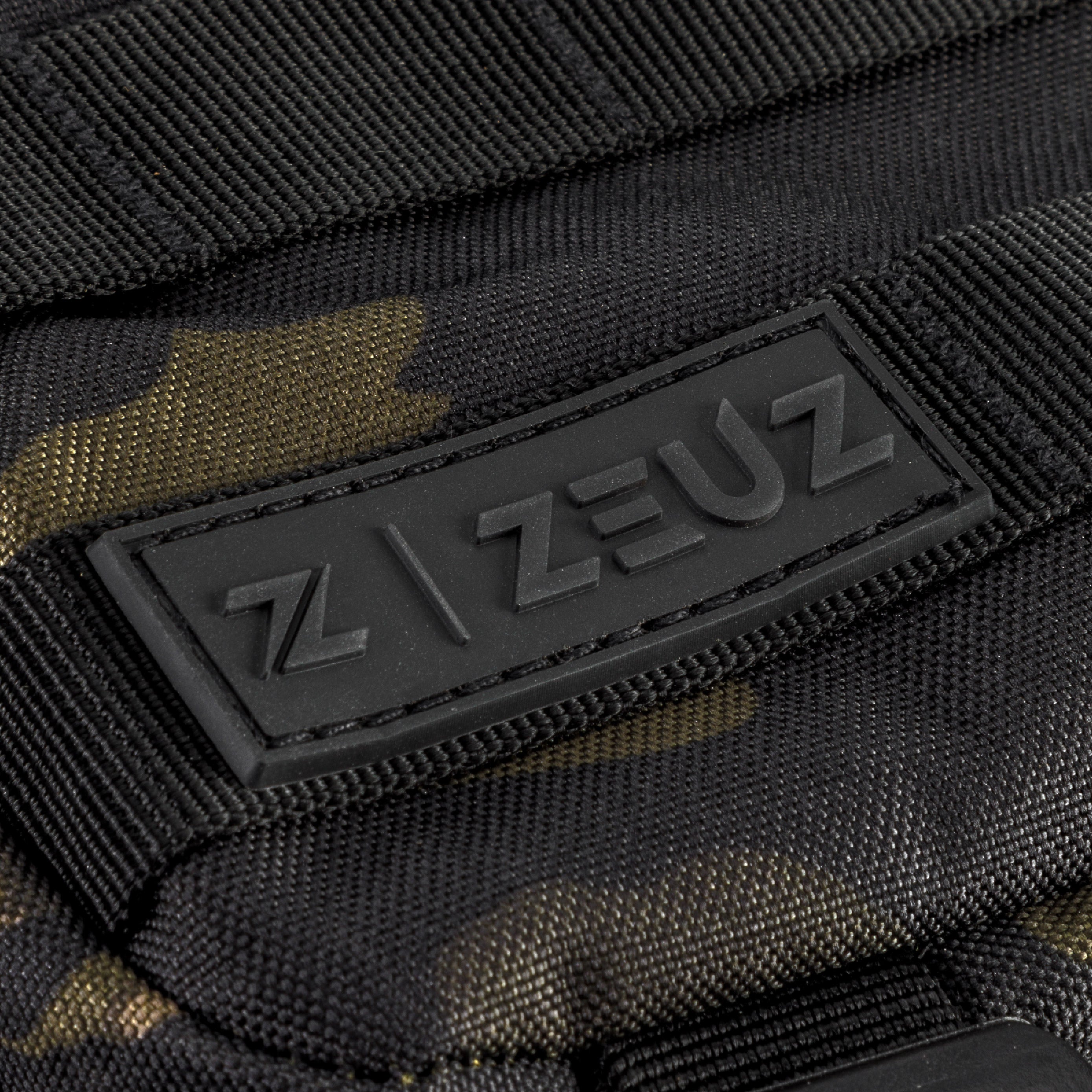 Detail van het ZEUZ logo op de Tactical Rugzak camouflage – duurzaam geborduurd