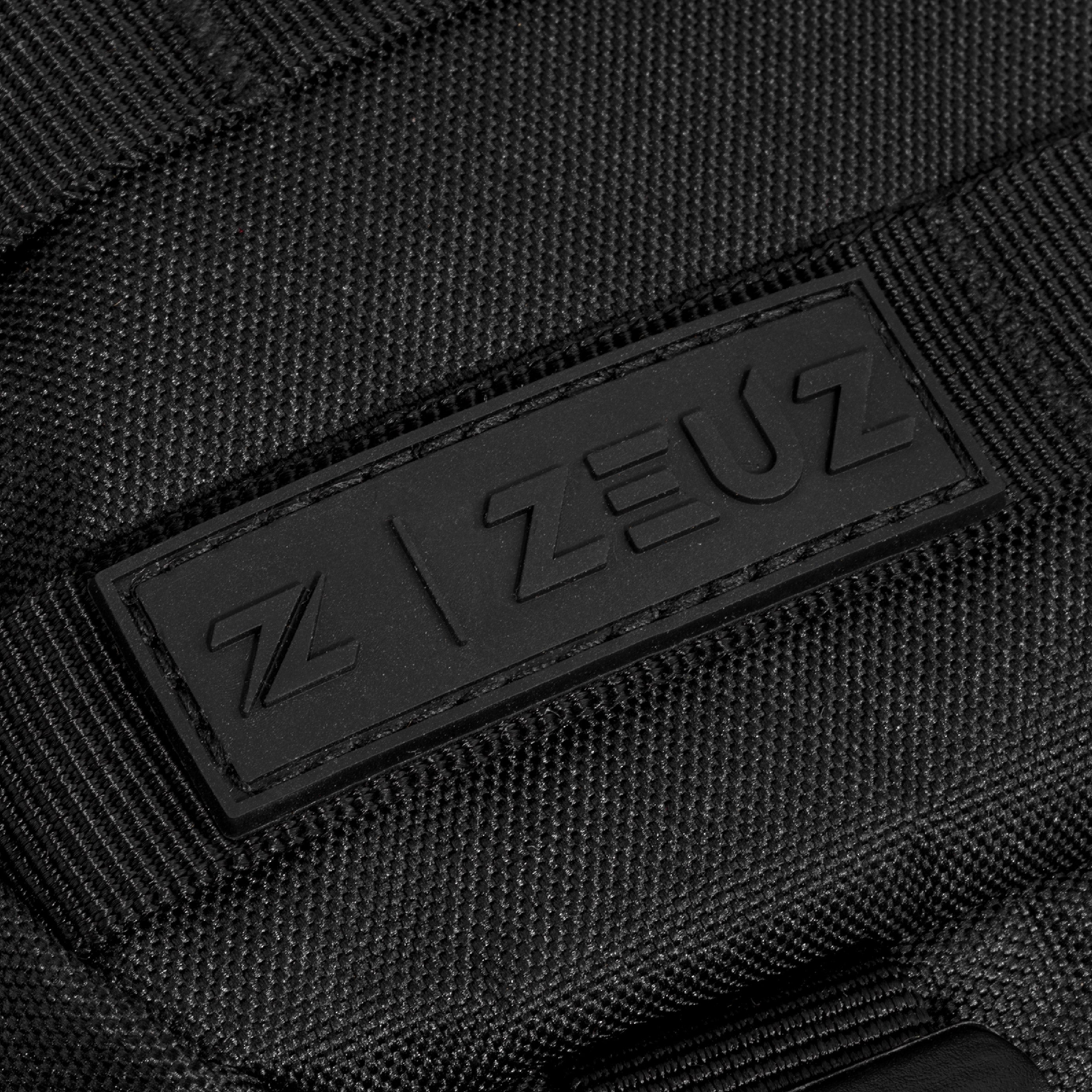 Detail van het ZEUZ logo op de Tactical Rugzak zwart – duurzaam geborduurd
