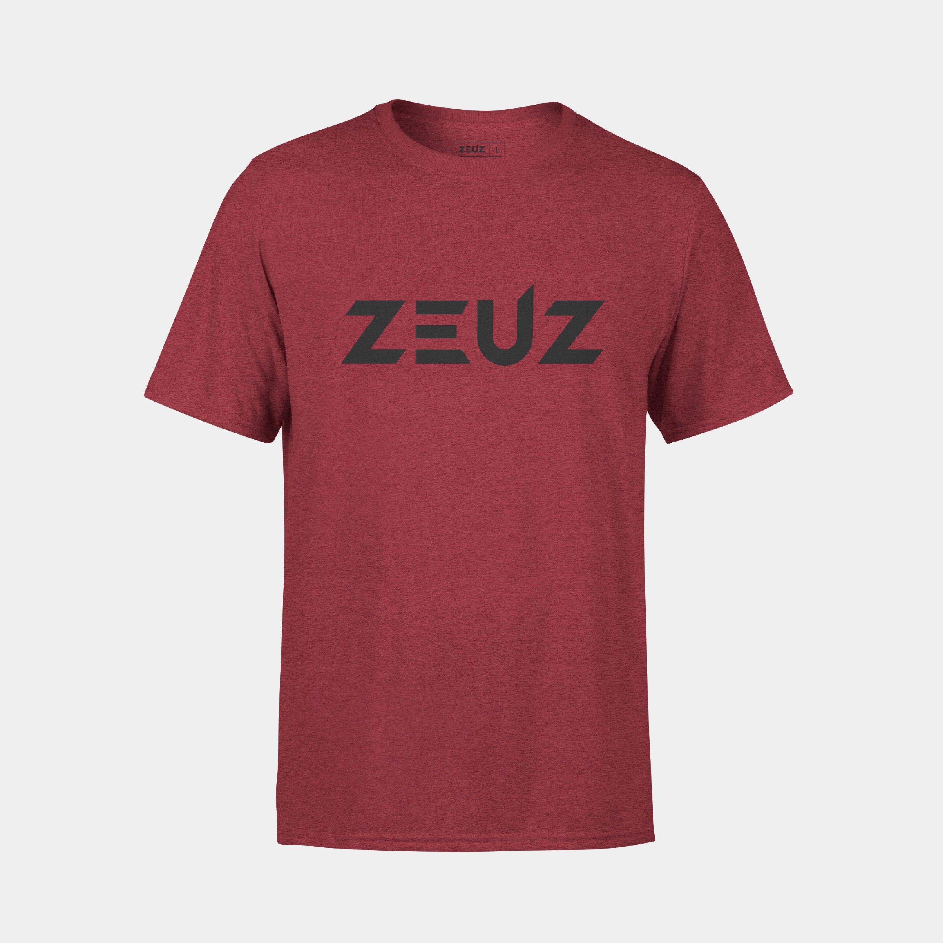 ZEUZ Basic T-shirt rood met zwart logo – voorkant