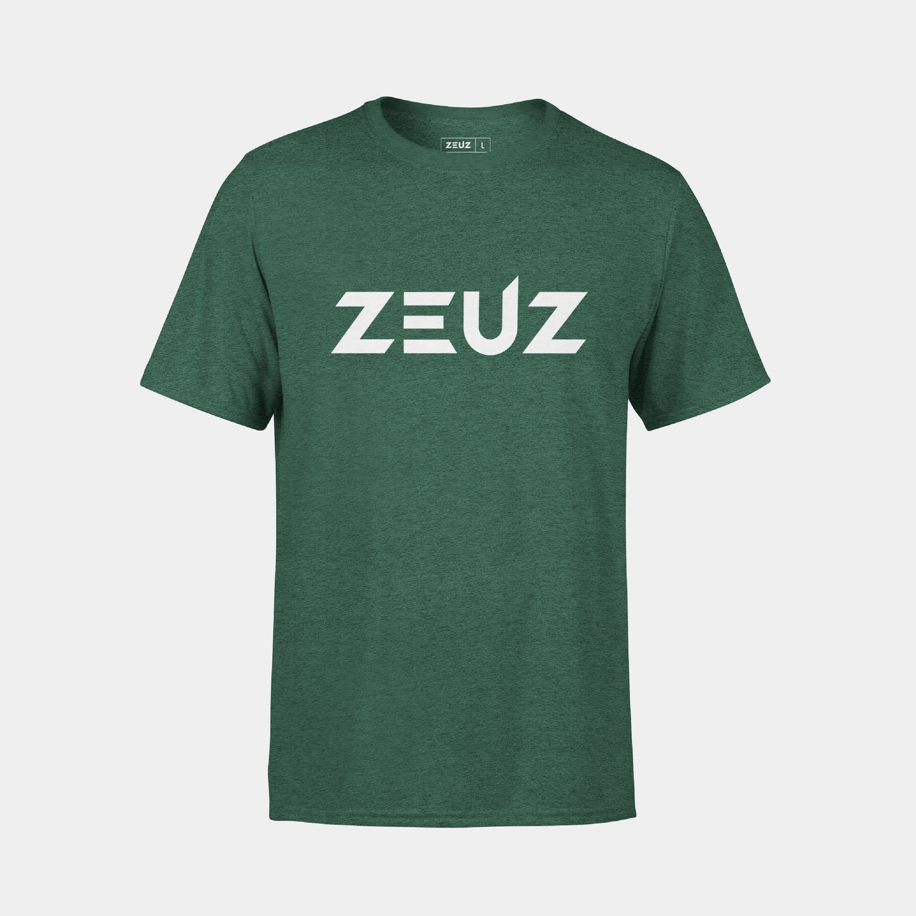 ZEUZ Basic T-shirt groen met wit logo – voorkant