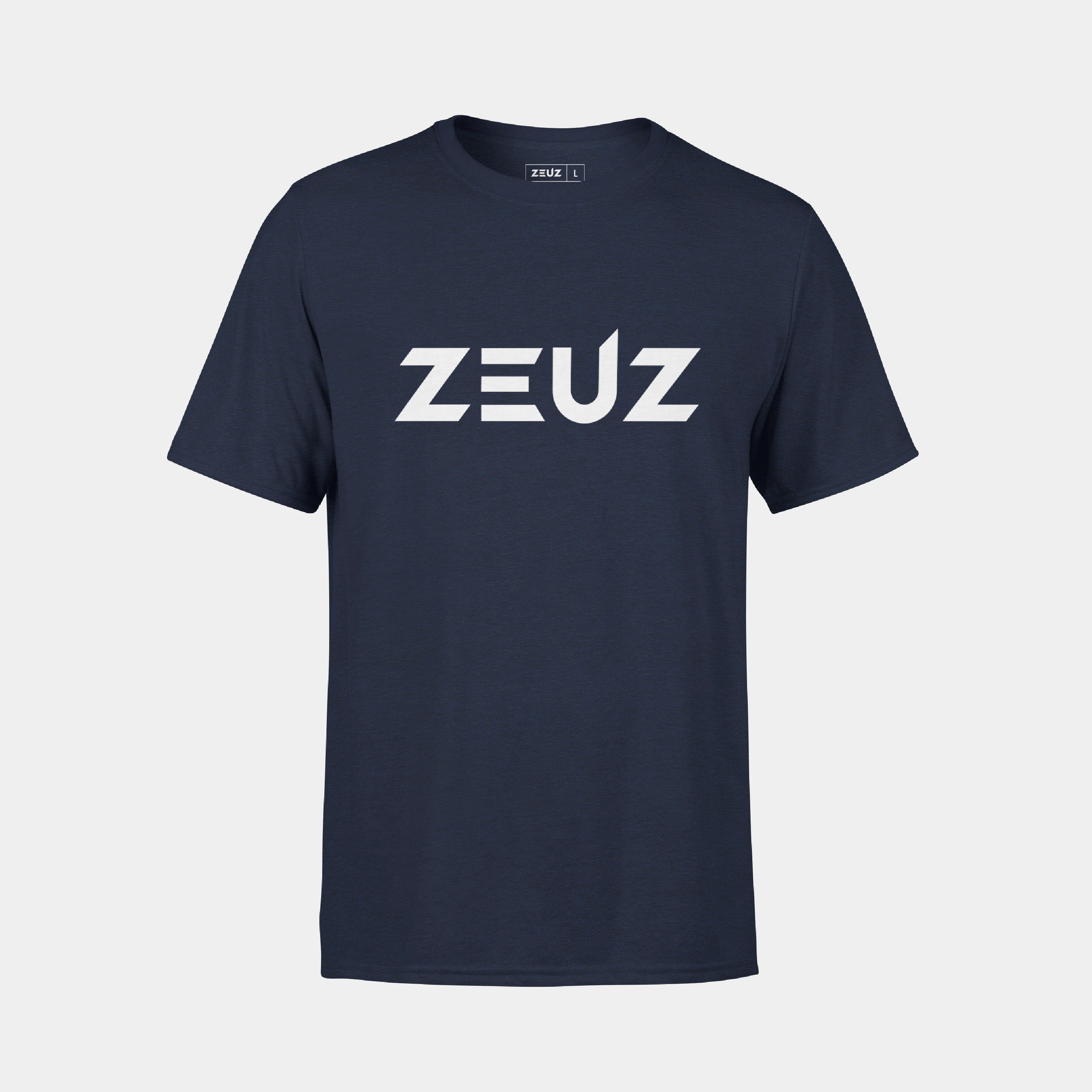 ZEUZ Basic T-shirt marineblauw met wit logo – voorkant