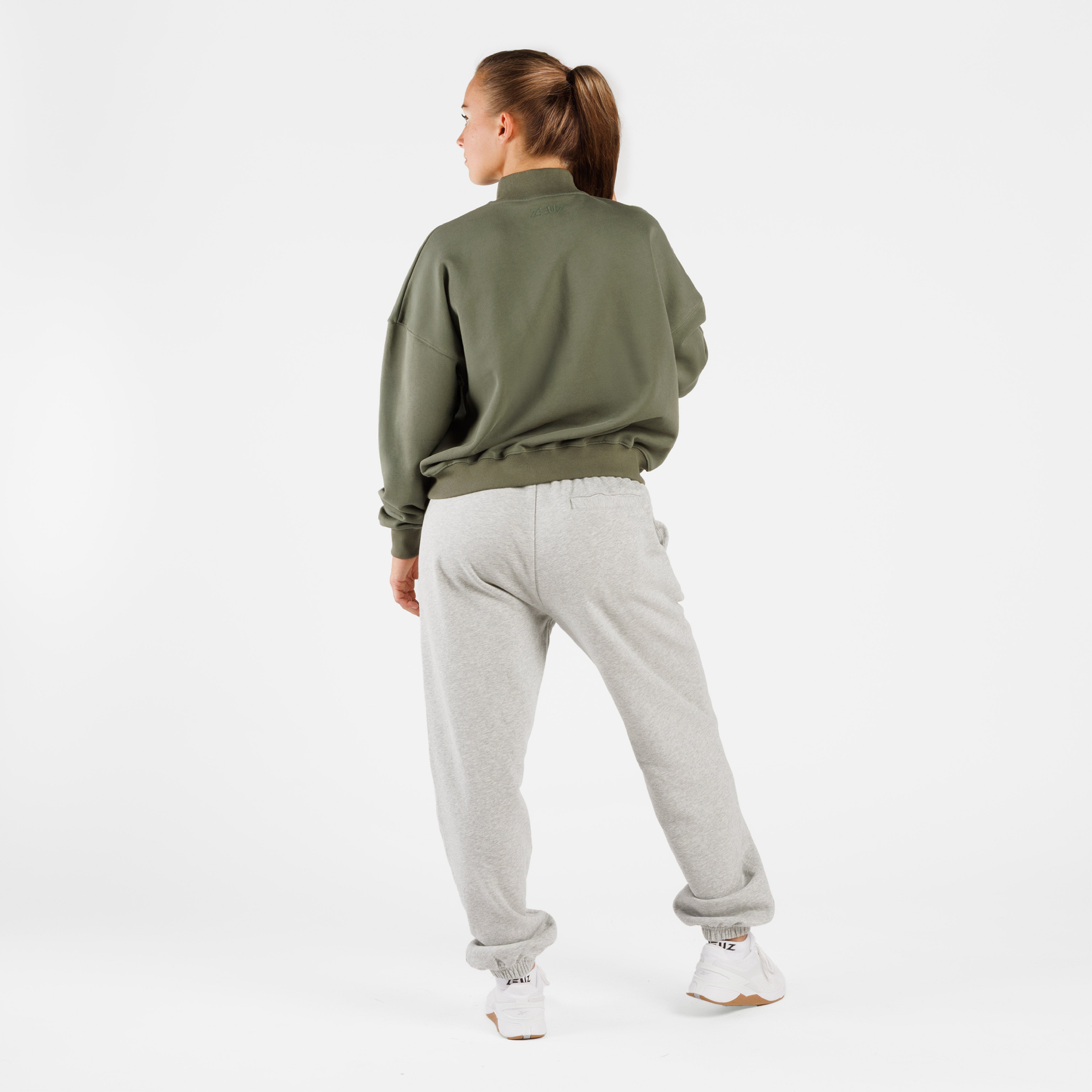 ZEUZ Oversized Comfort Sweater 1/4 Zipper - Dames