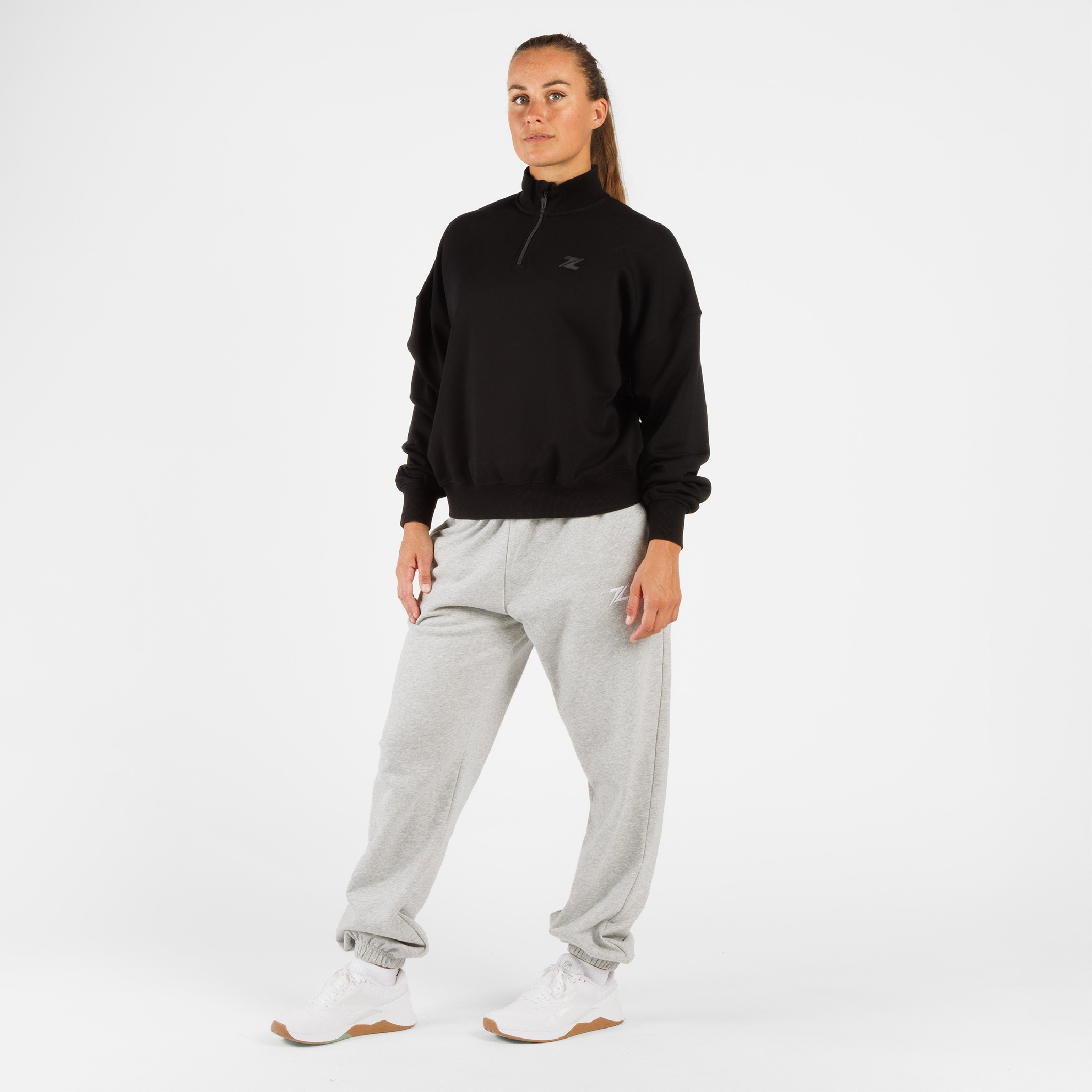 ZEUZ Oversized Comfort Sweater 1/4 Zipper - Dames