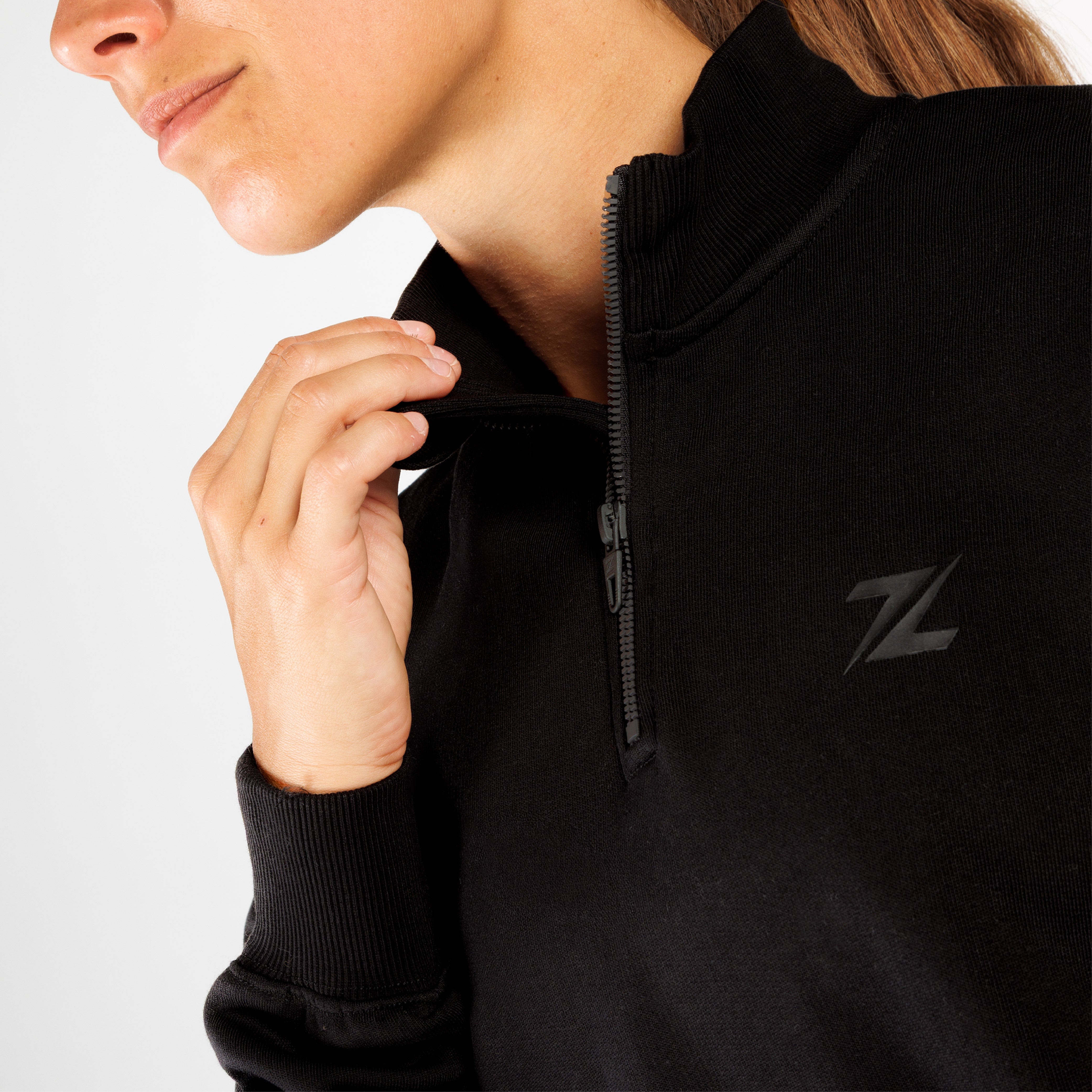 ZEUZ Oversized Comfort Sweater 1/4 Zipper - Dames