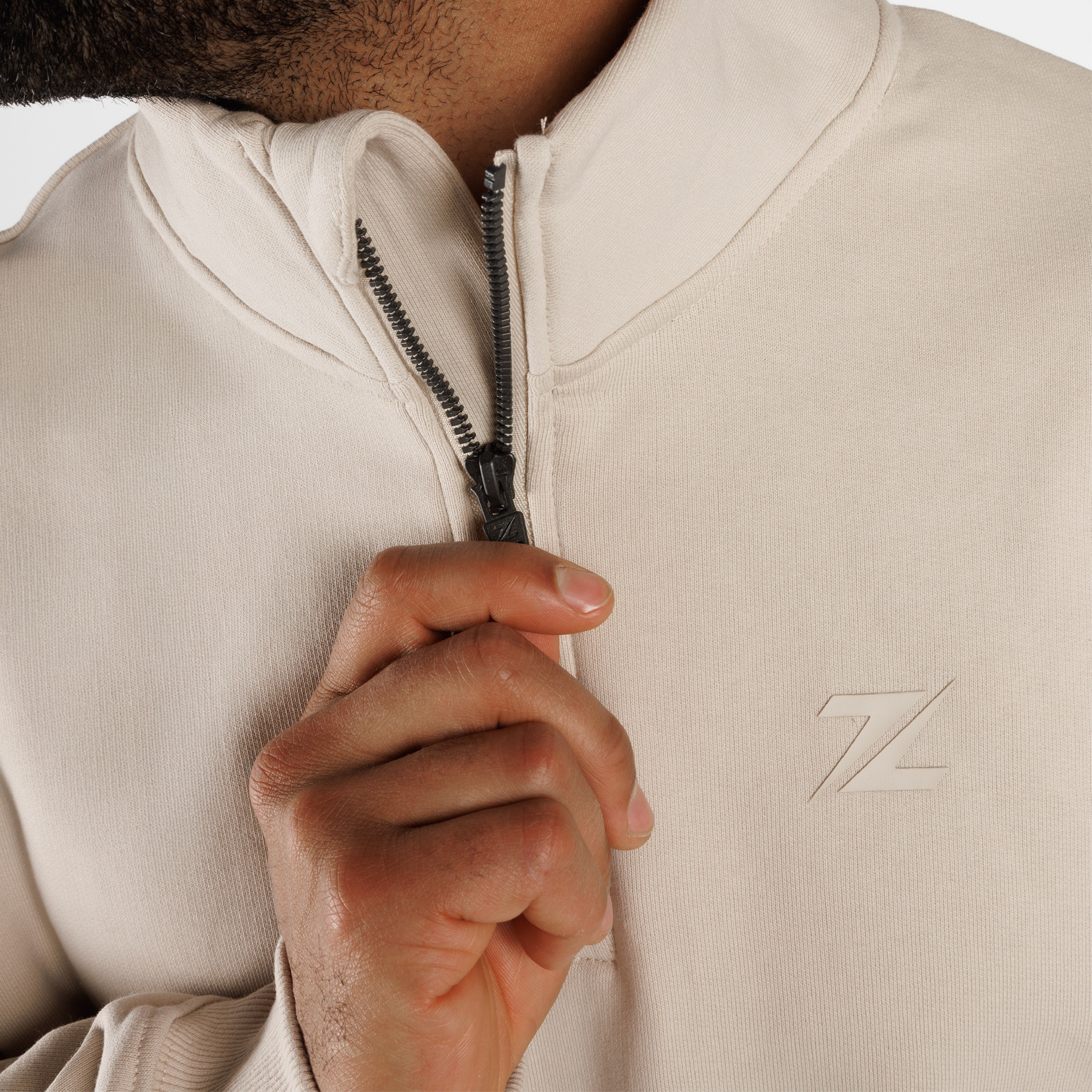 ZEUZ Übergroßer Komfortpullover mit 1/4 Reißverschluss - Herren