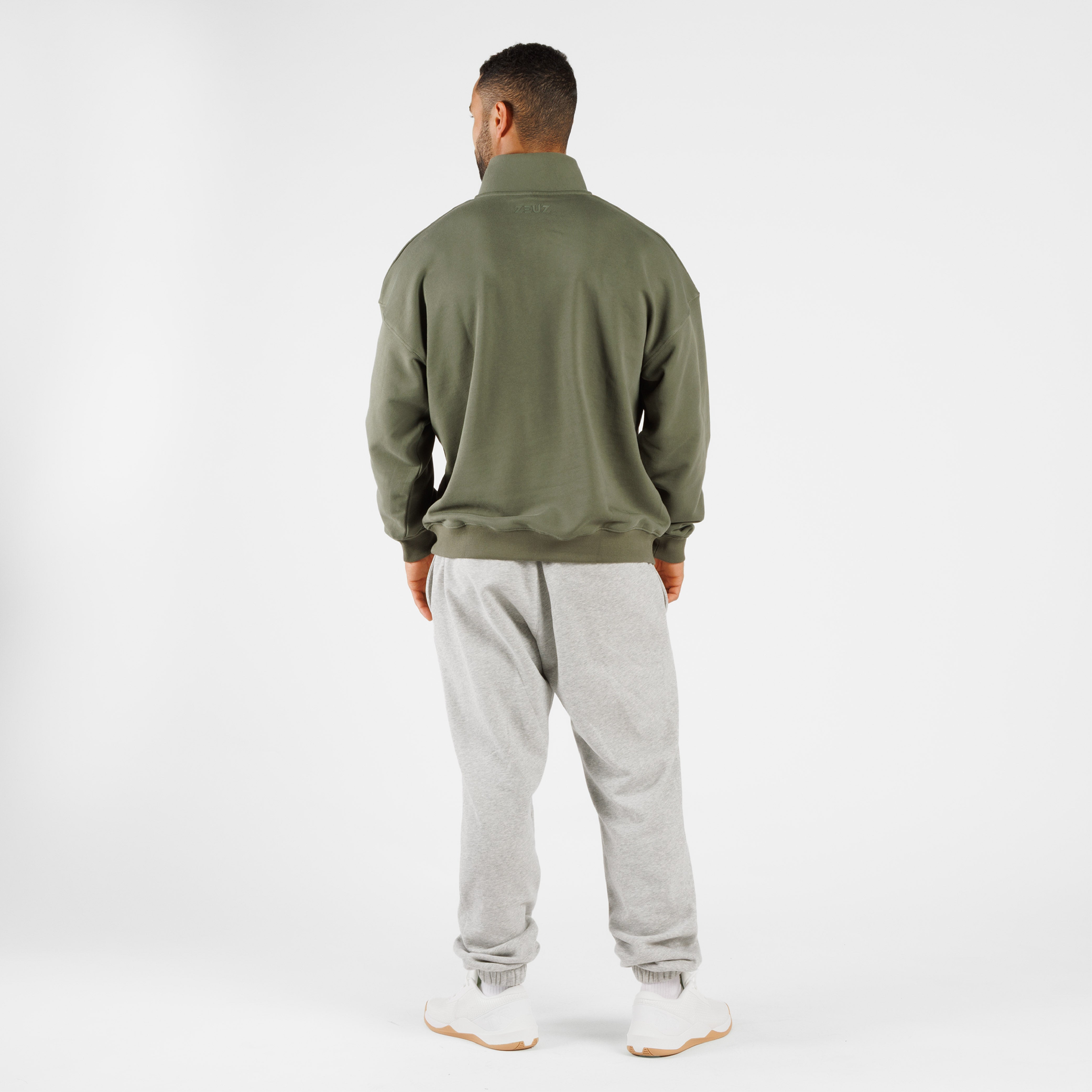 ZEUZ Übergroßer Komfortpullover mit 1/4 Reißverschluss - Herren