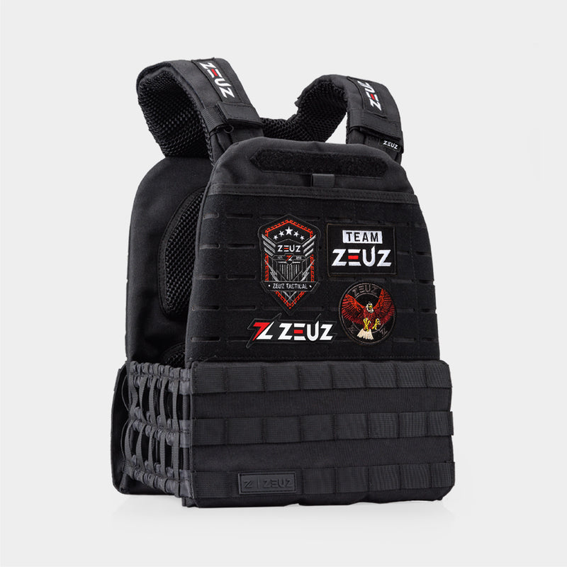 ZEUZ Tactical Gewichtsvest Zwart – verstelbaar en geschikt voor krachttraining, crossfit of MURPH